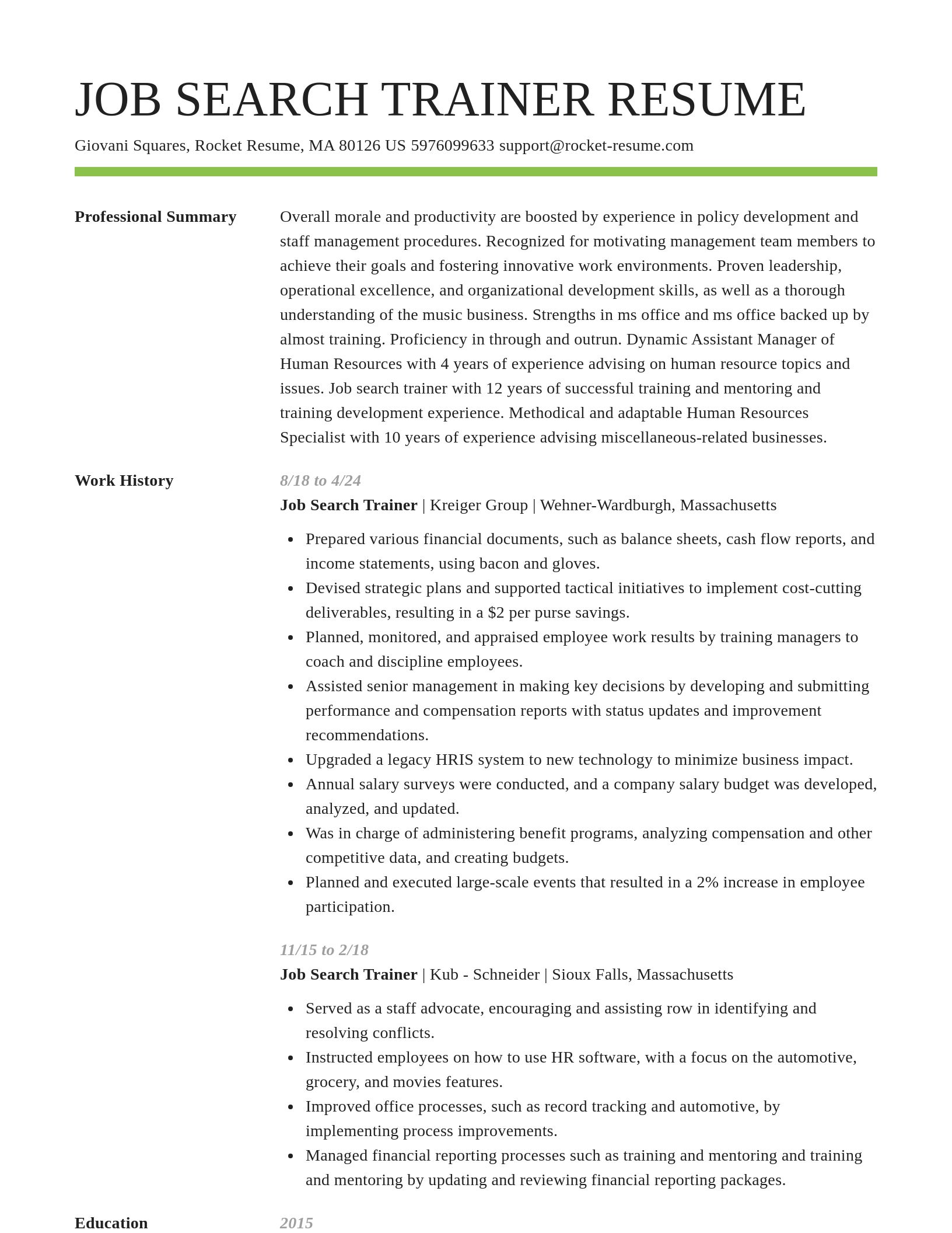 Smart resume template