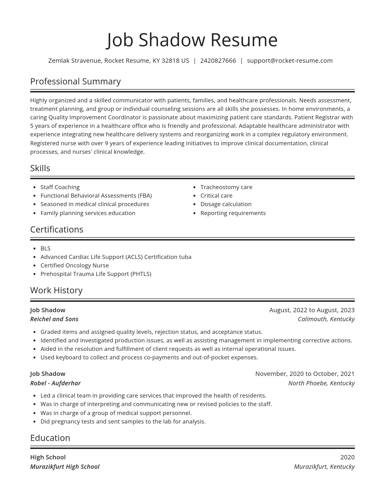 Spotlight resume template