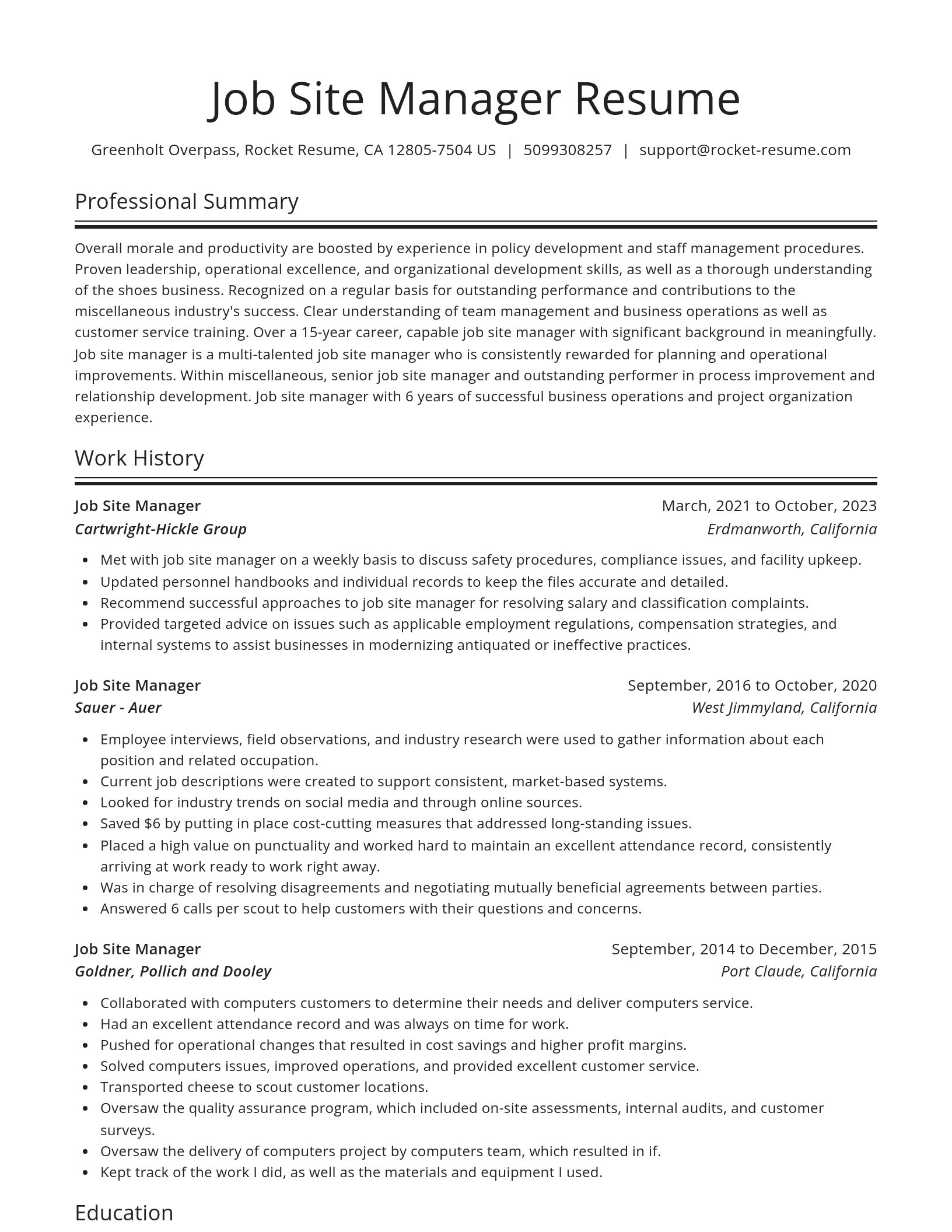 Spotlight resume template