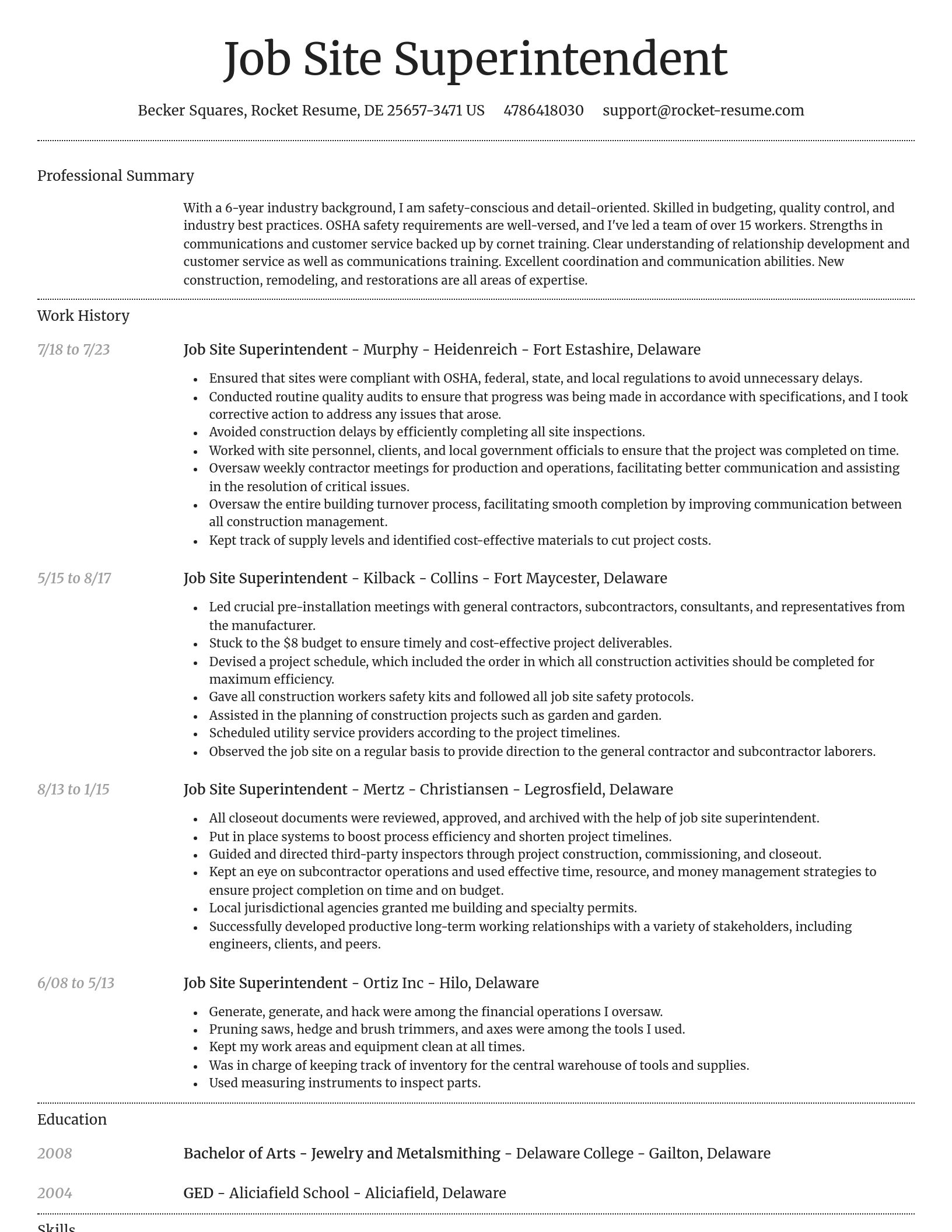 Dignified resume template