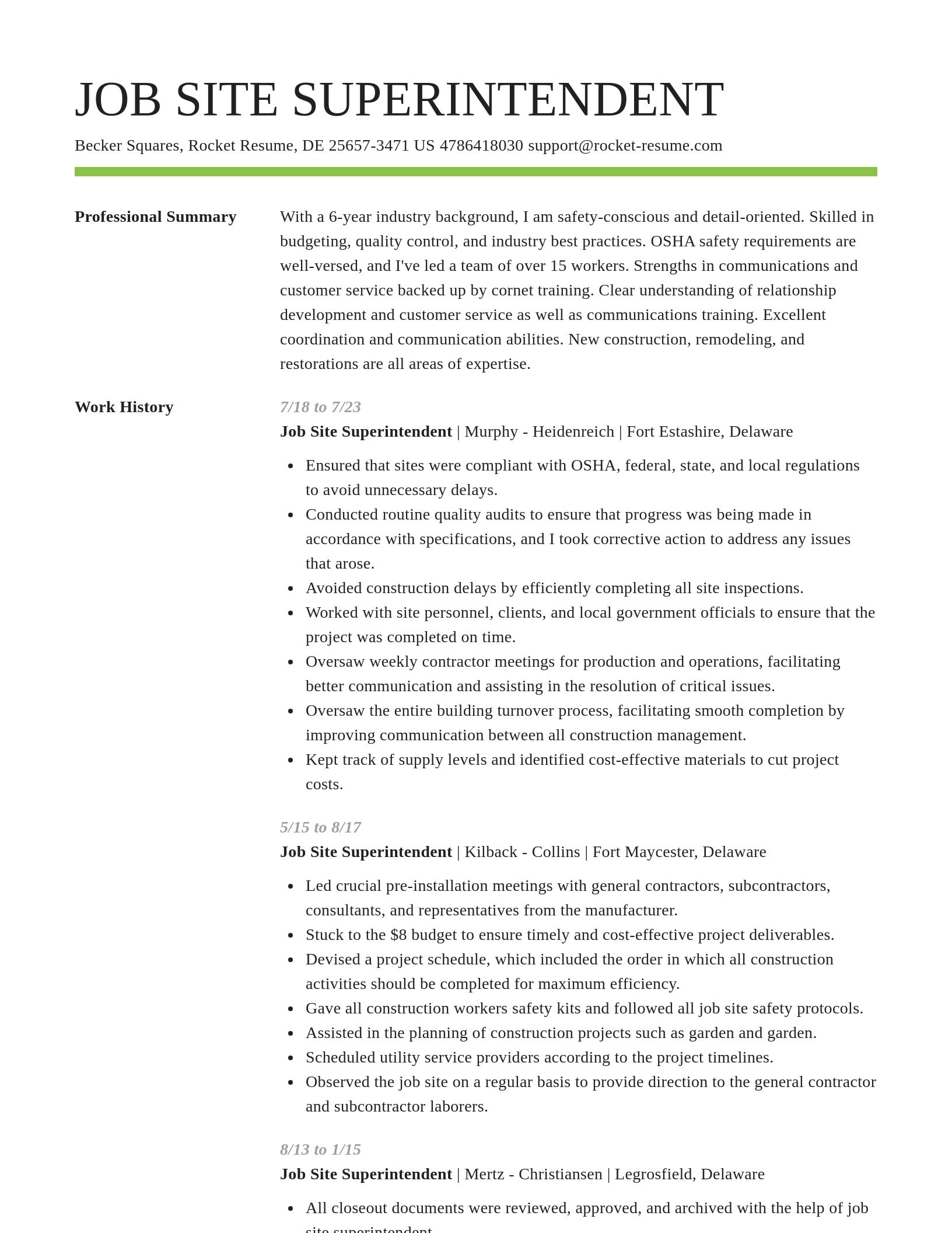 Smart resume template