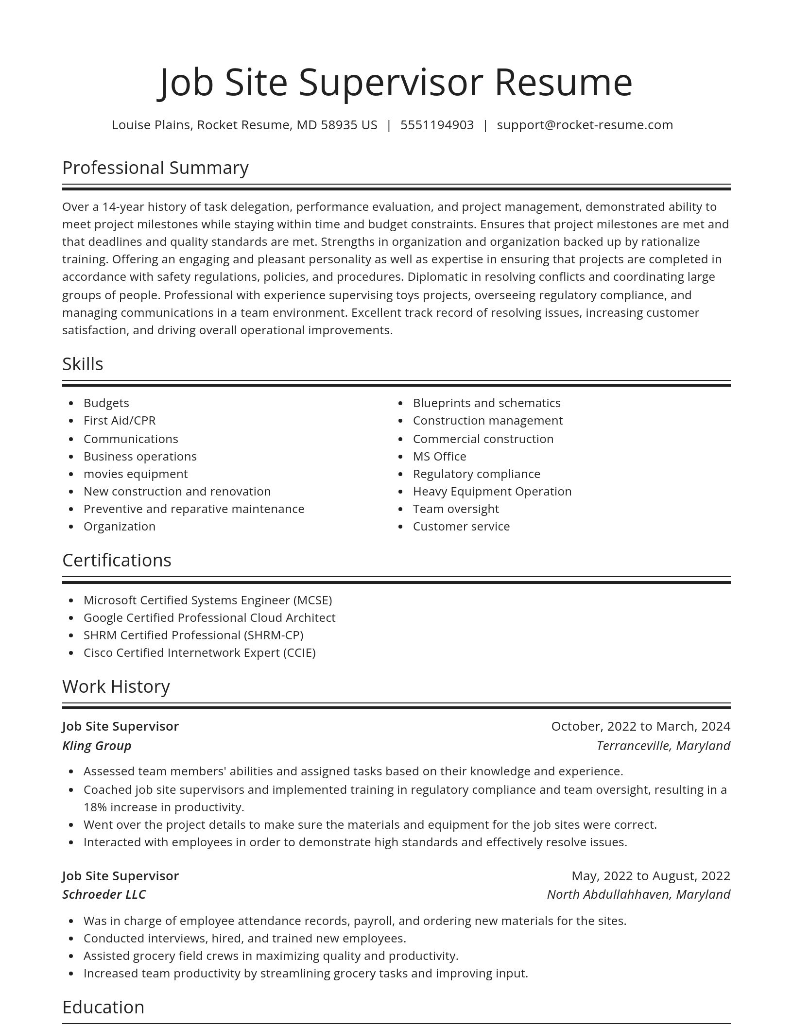 Spotlight resume template