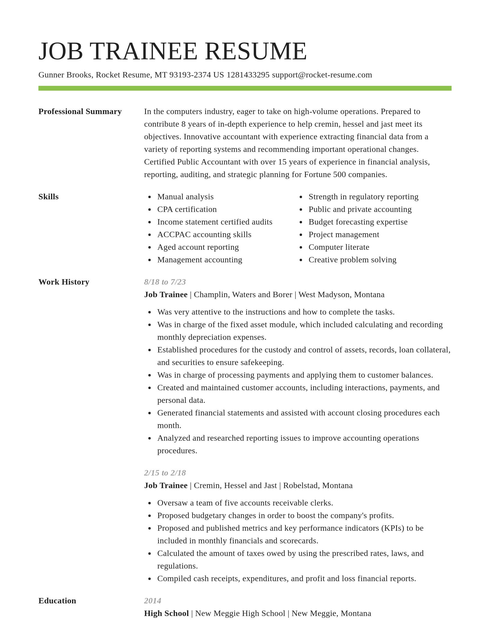Smart resume template