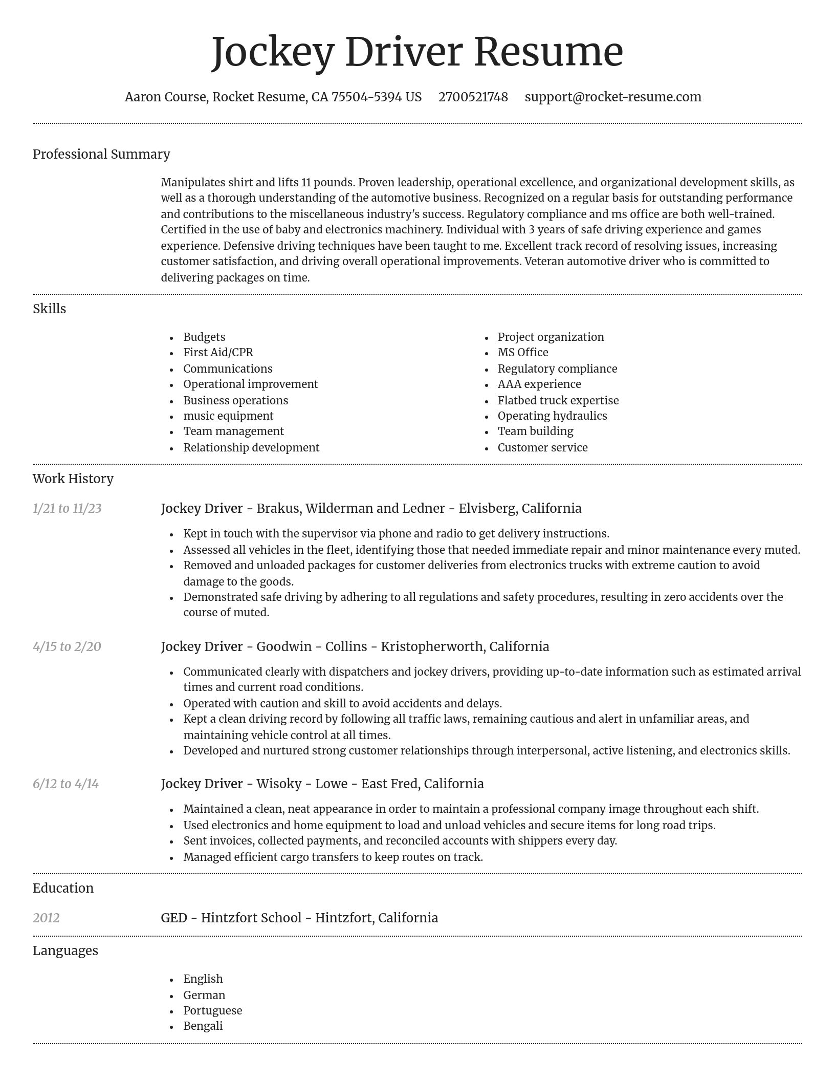 Dignified resume template