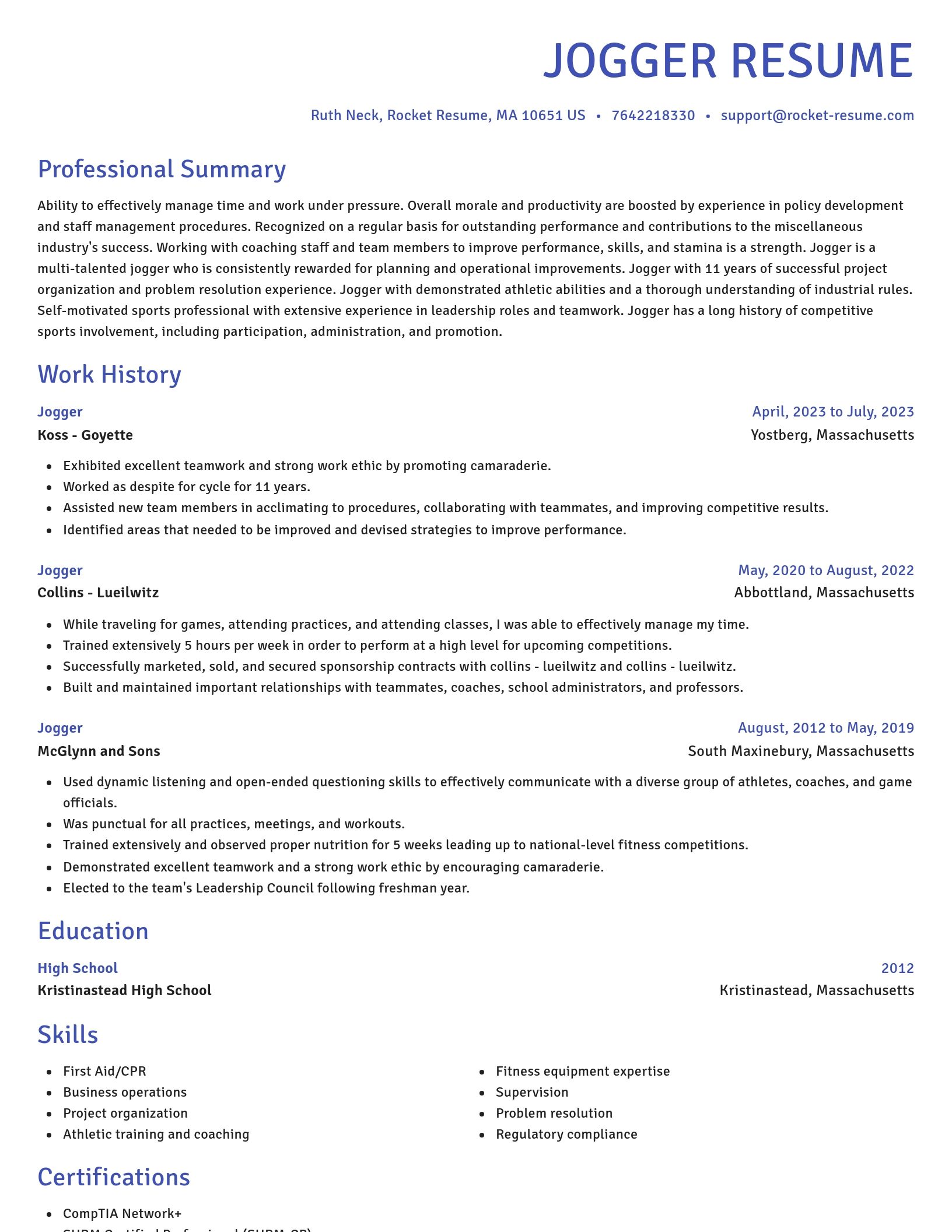 Novel resume template