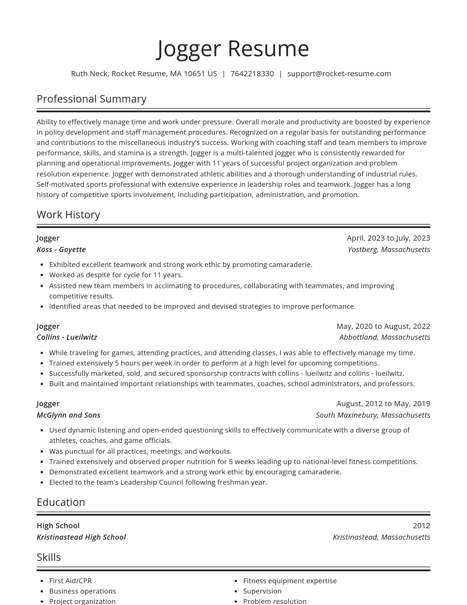 Spotlight resume template