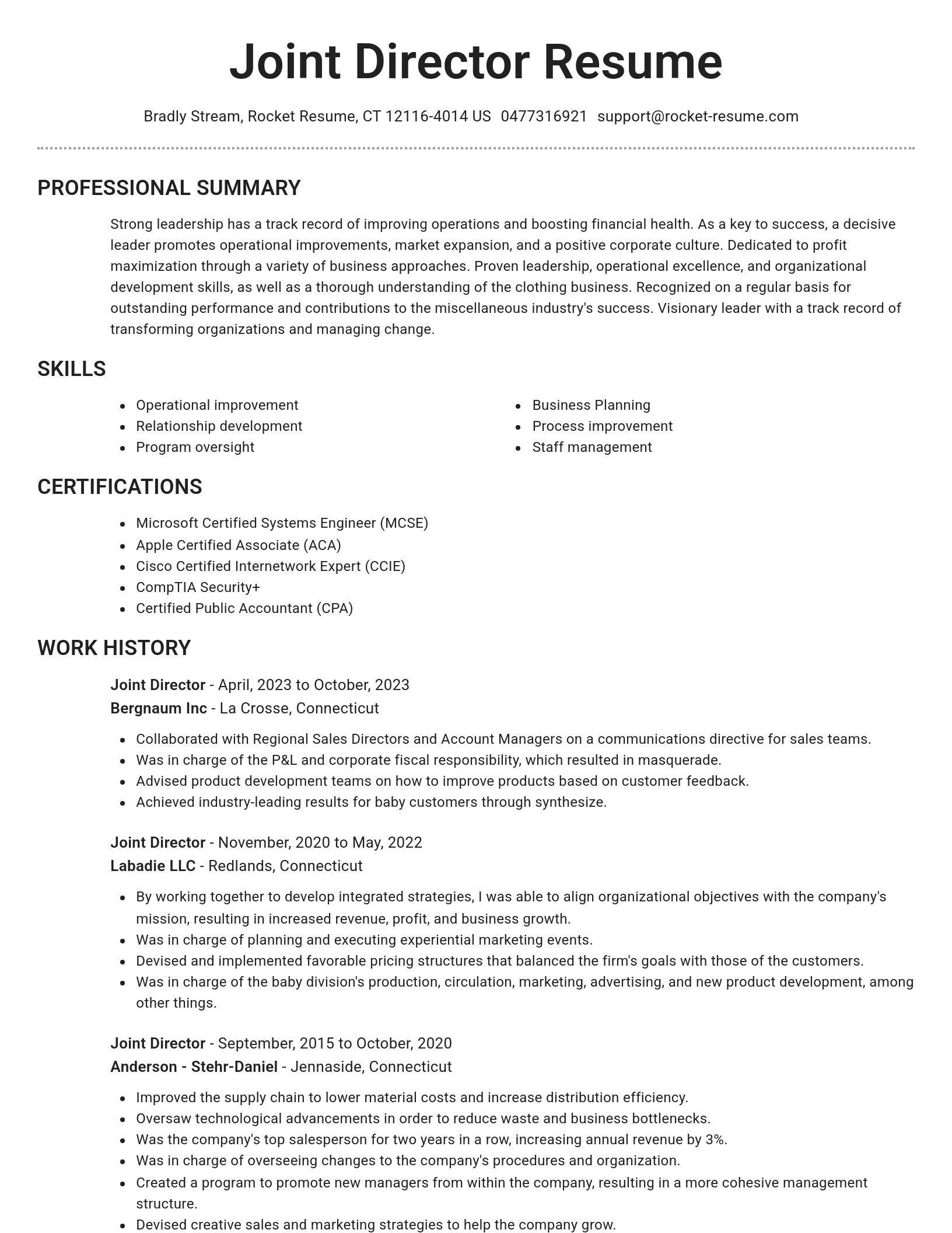 Brilliant resume template