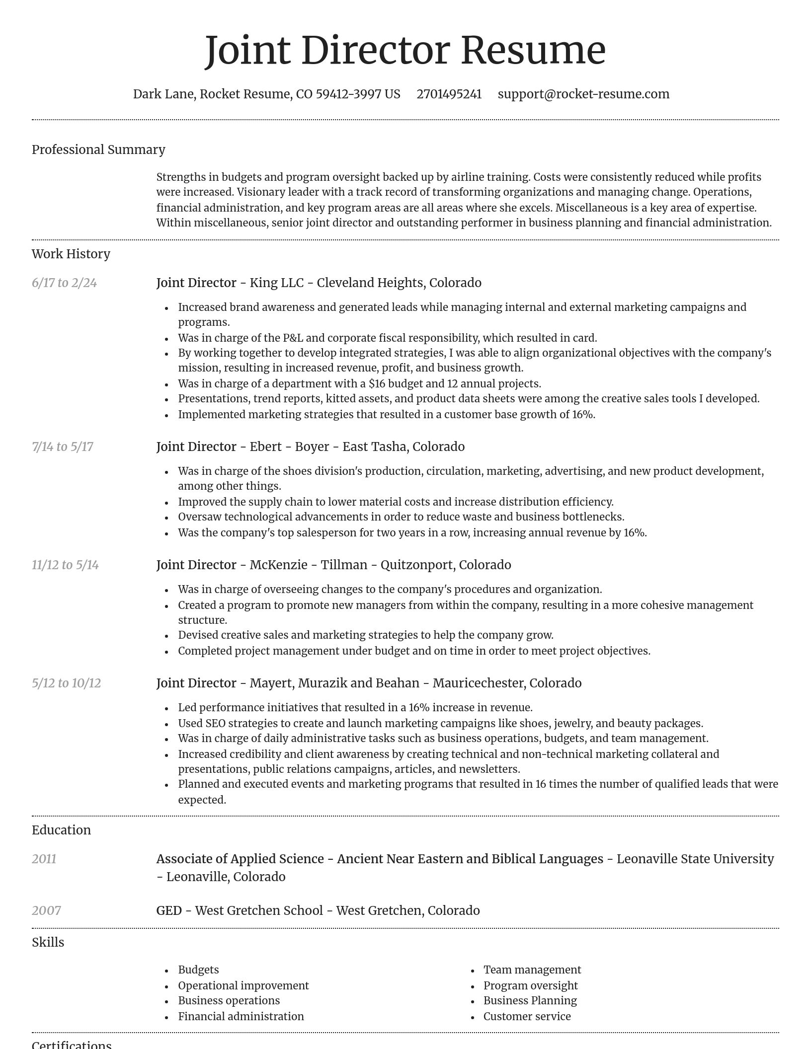 Dignified resume template
