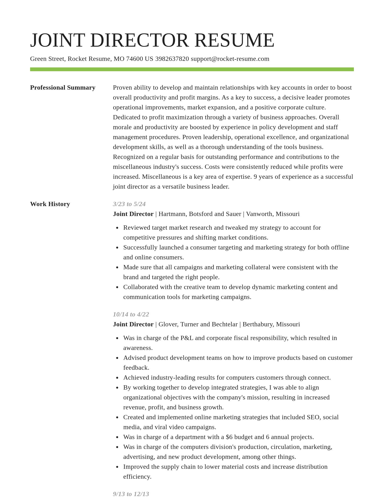 Smart resume template