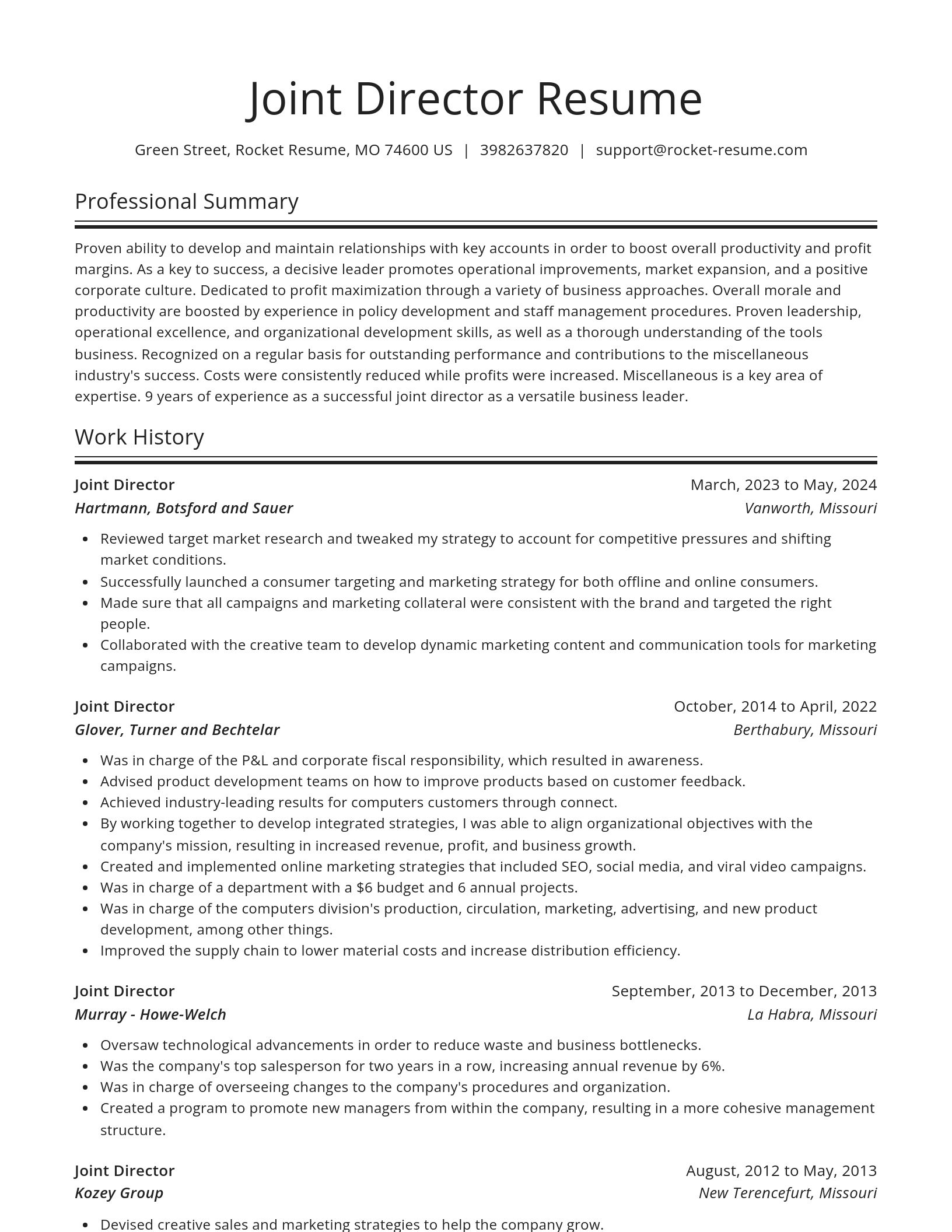 Spotlight resume template