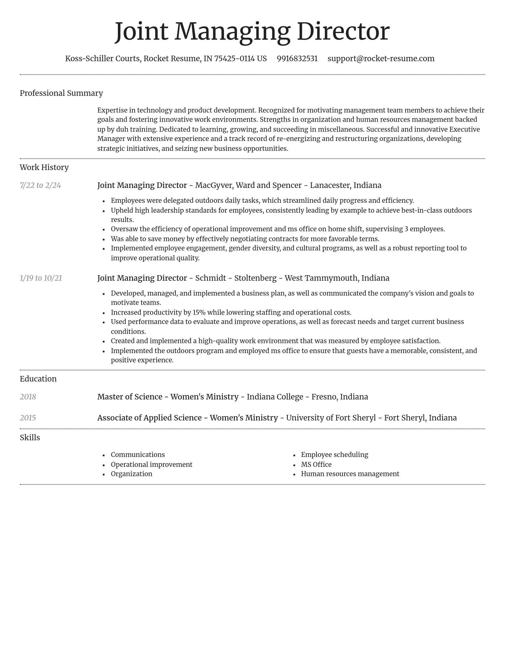 Dignified resume template