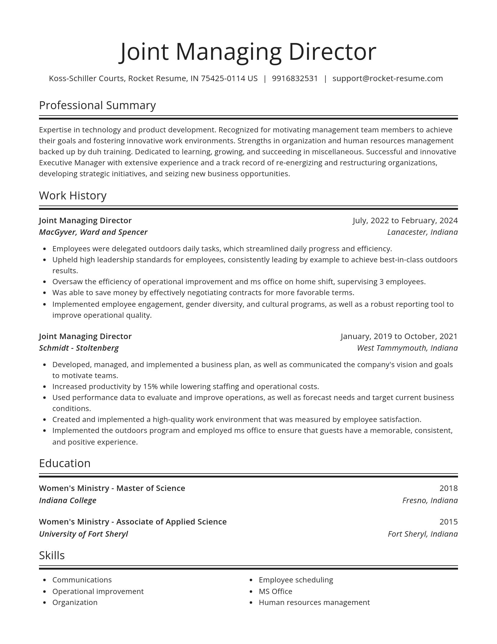 Spotlight resume template