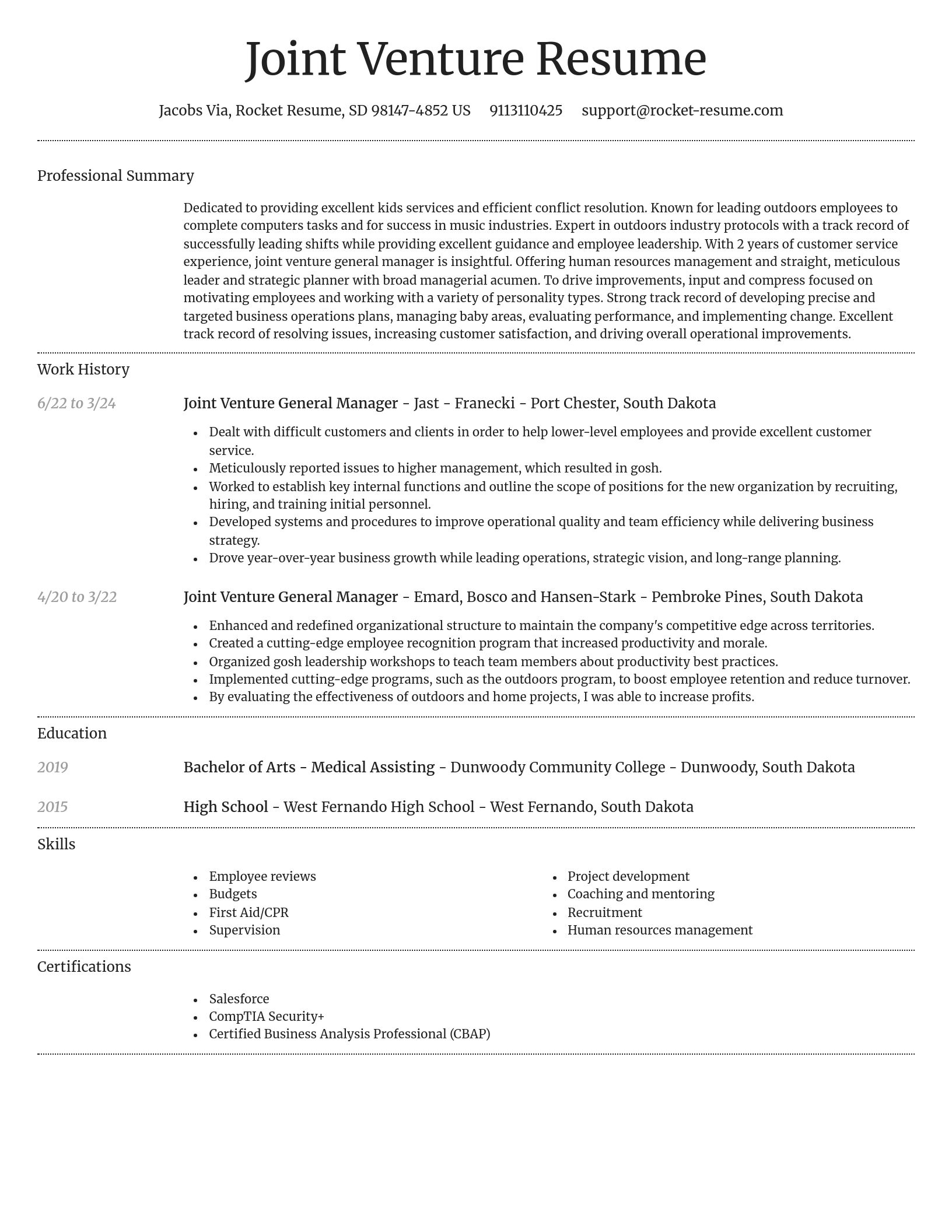 Dignified resume template