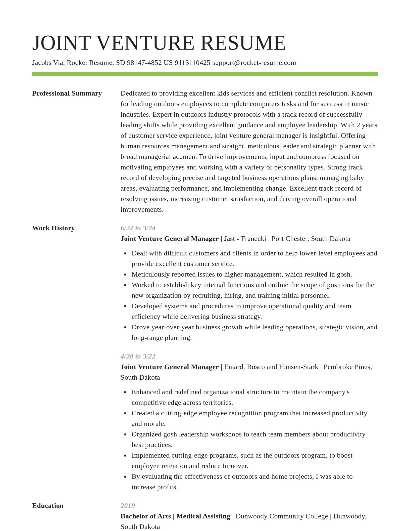 Smart resume template