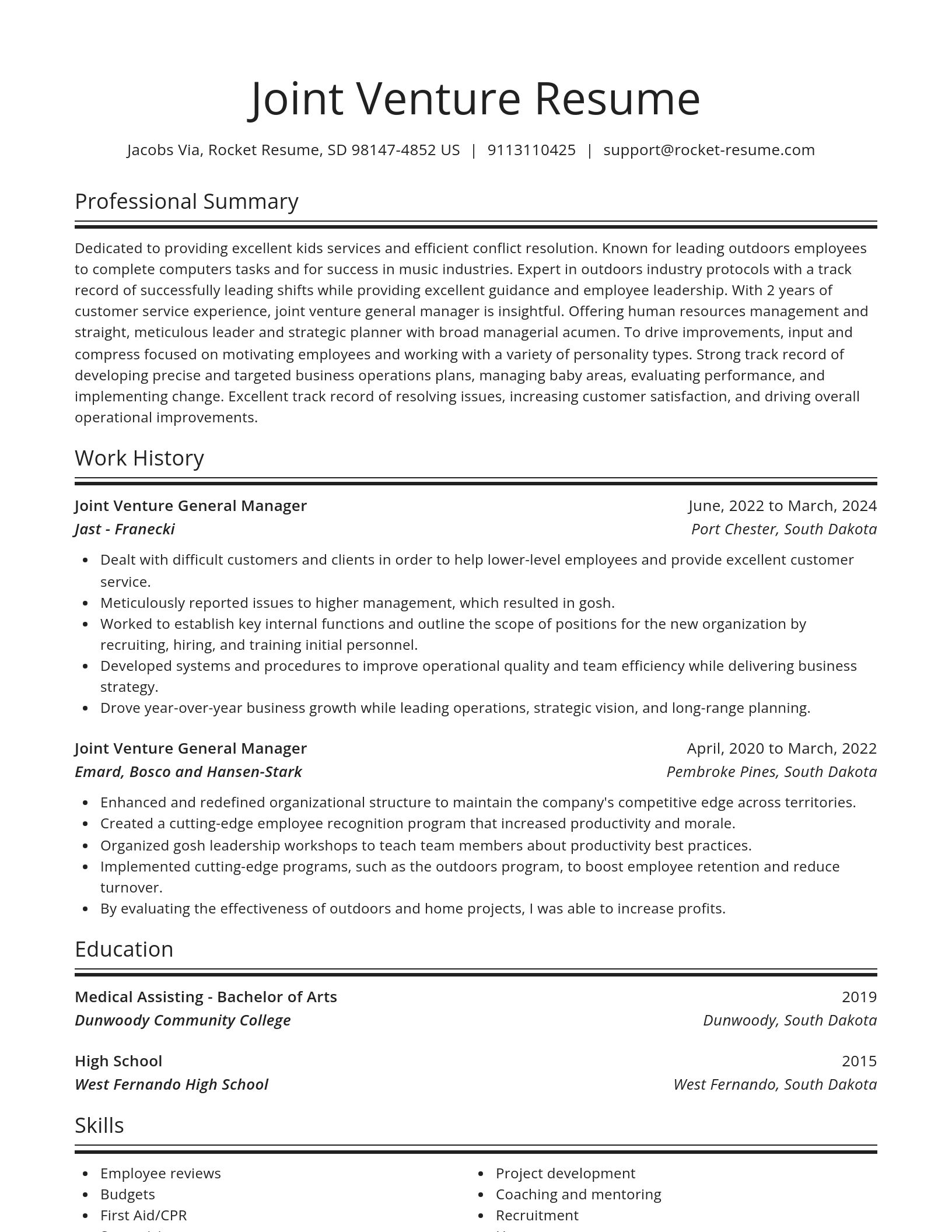 Spotlight resume template