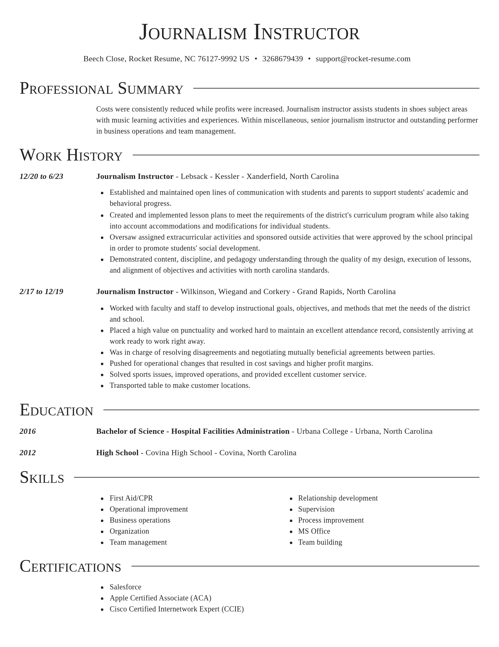 Director resume template