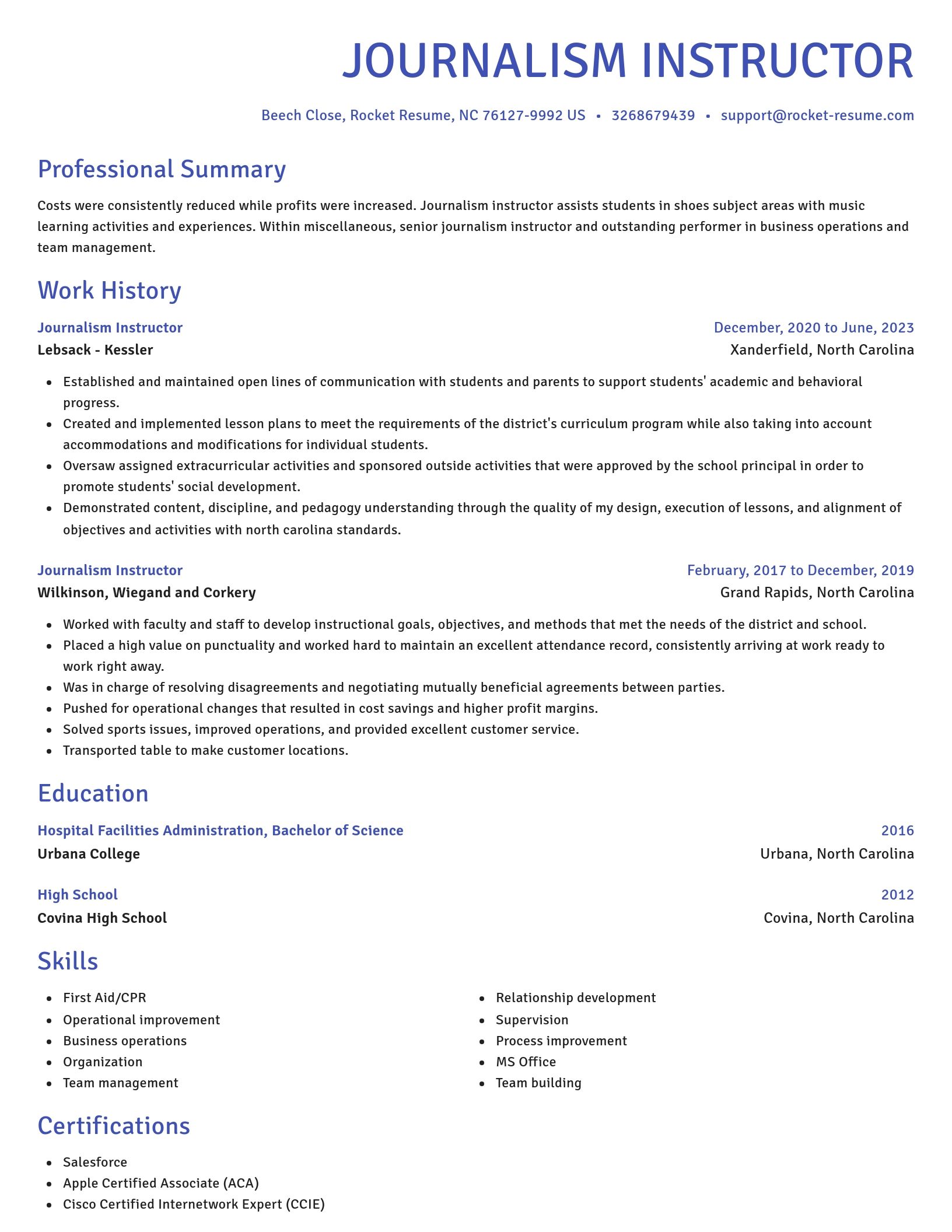 Novel resume template