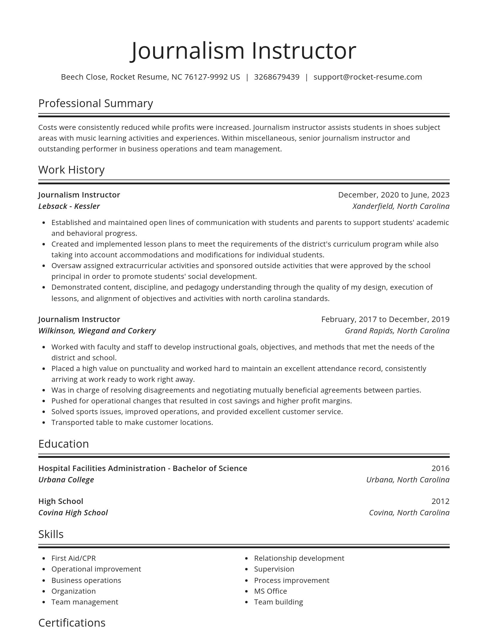 Spotlight resume template