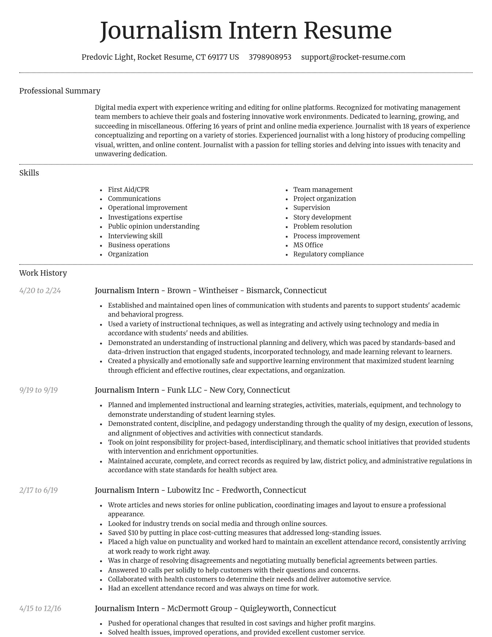 Dignified resume template