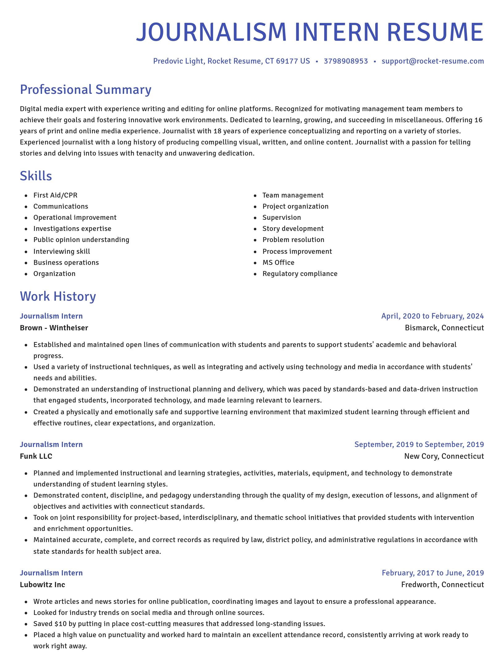 Novel resume template