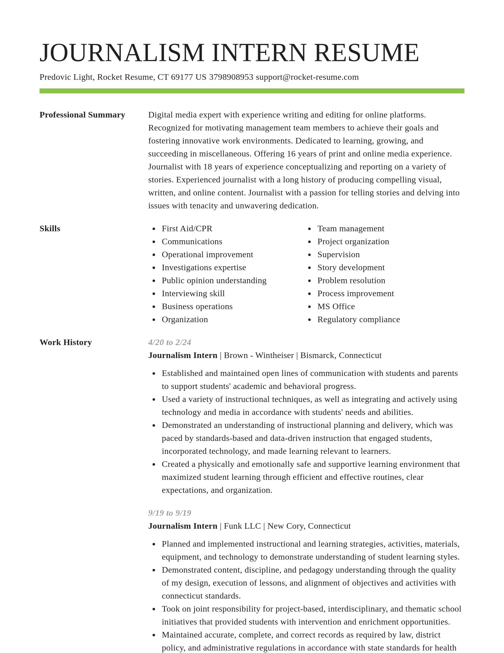 Smart resume template