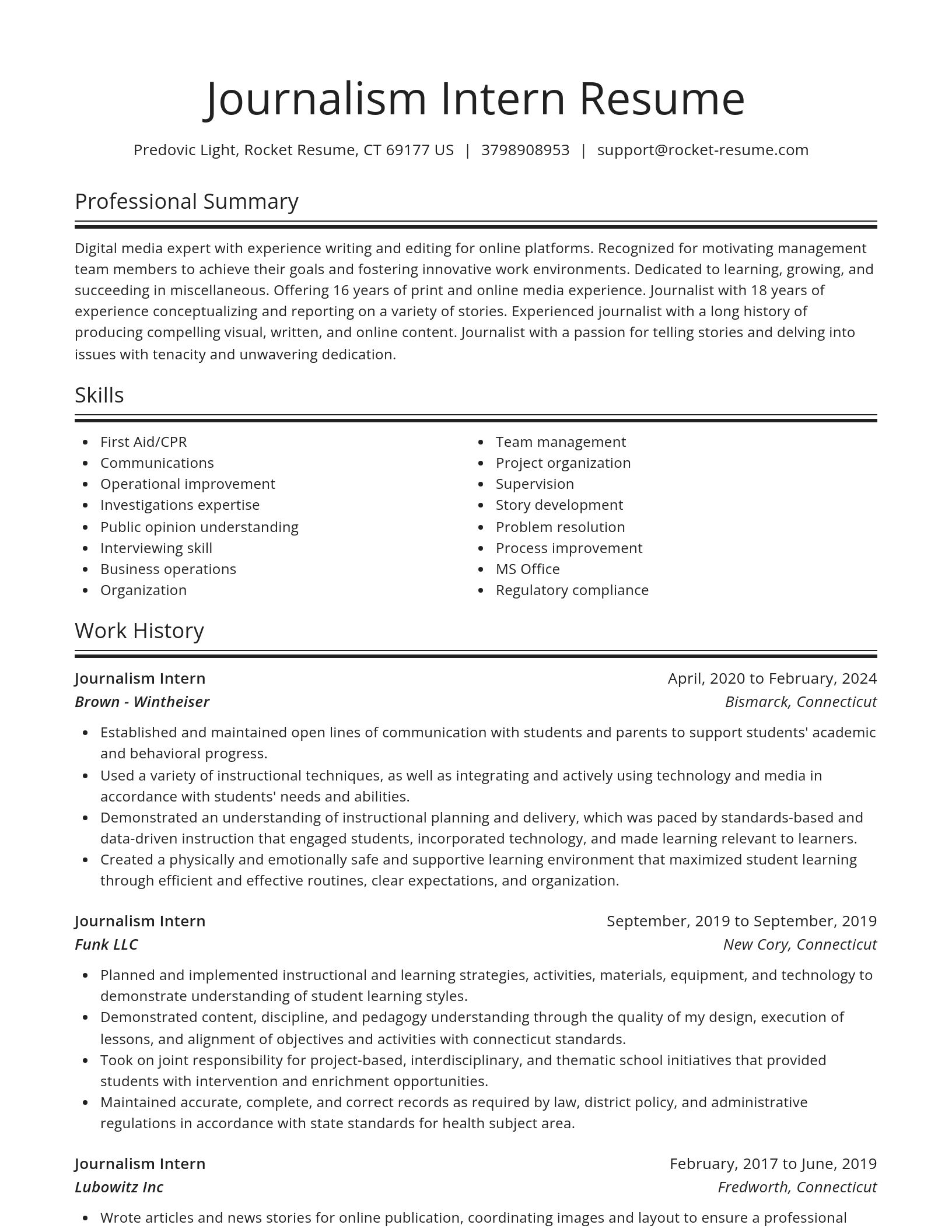Spotlight resume template