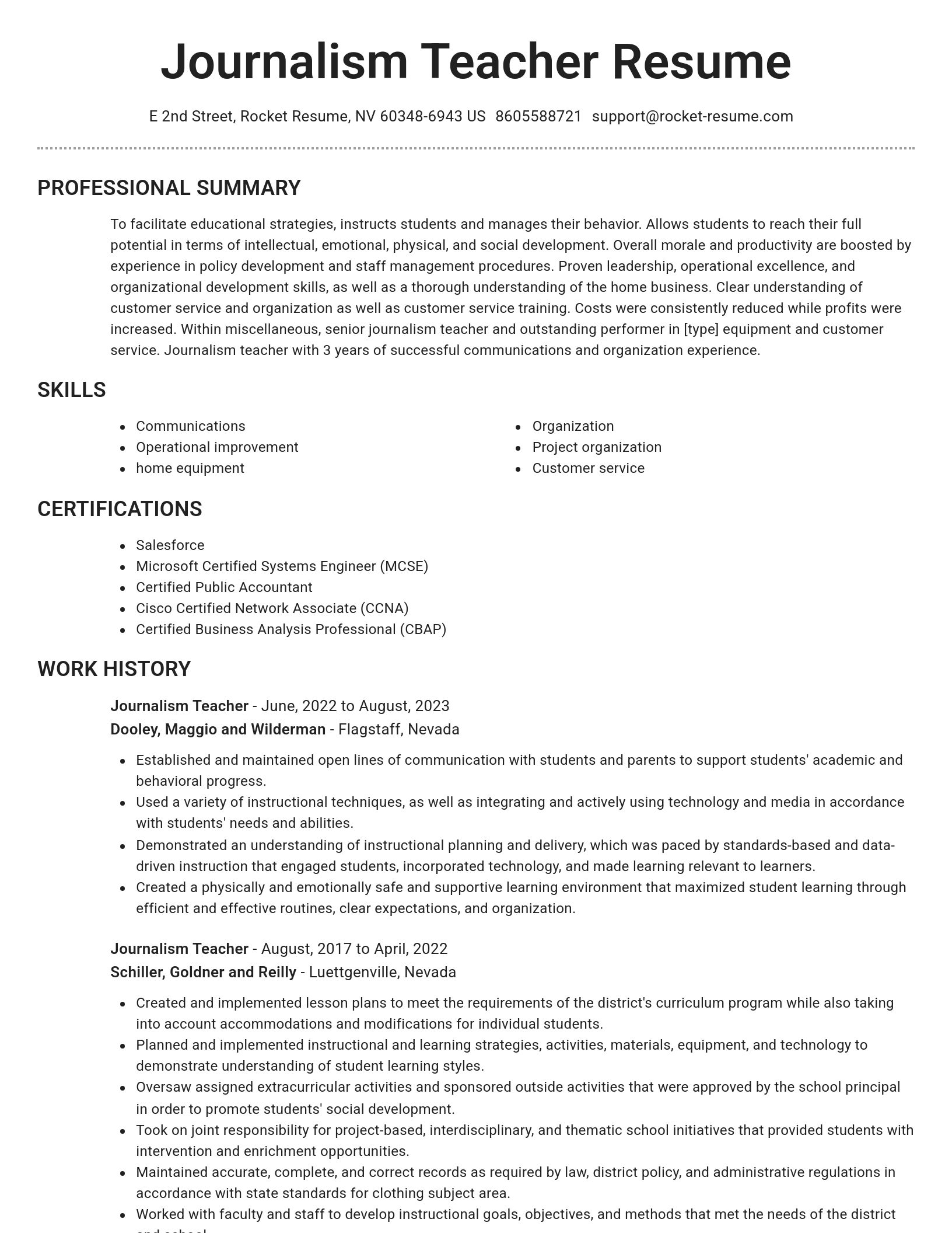 Brilliant resume template