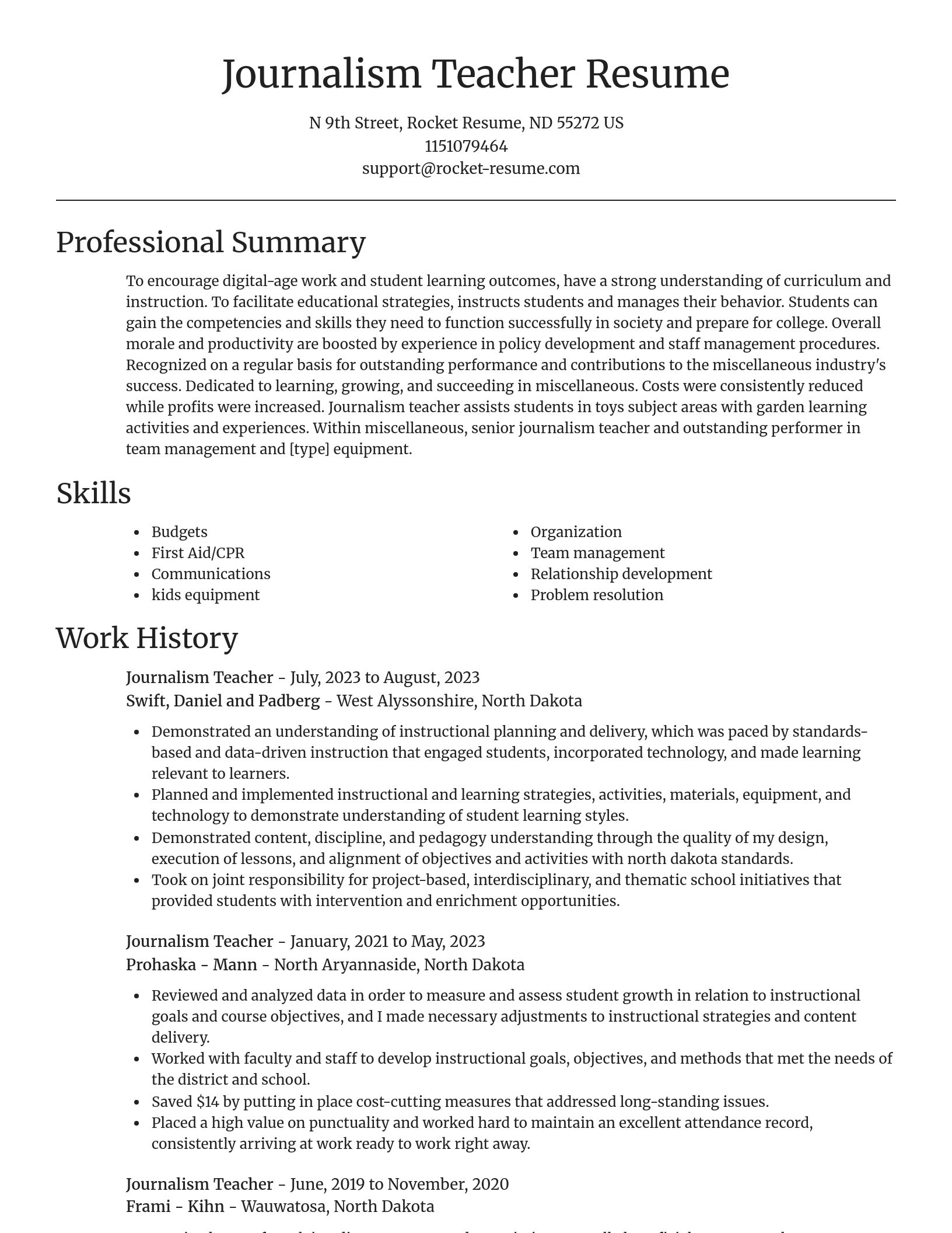 Focal Point resume template