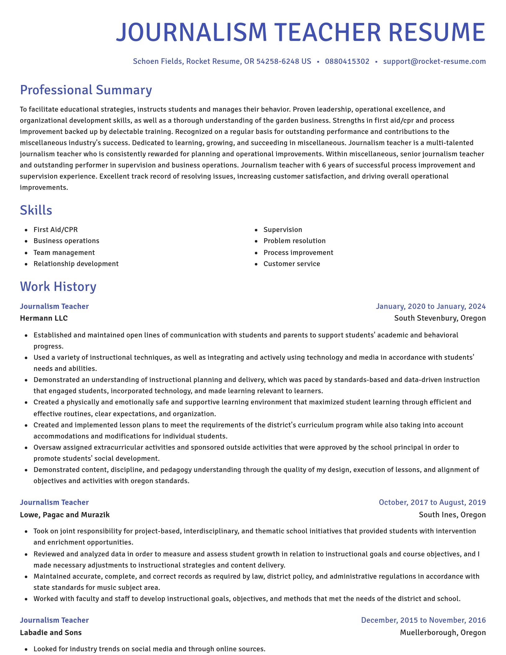 Novel resume template