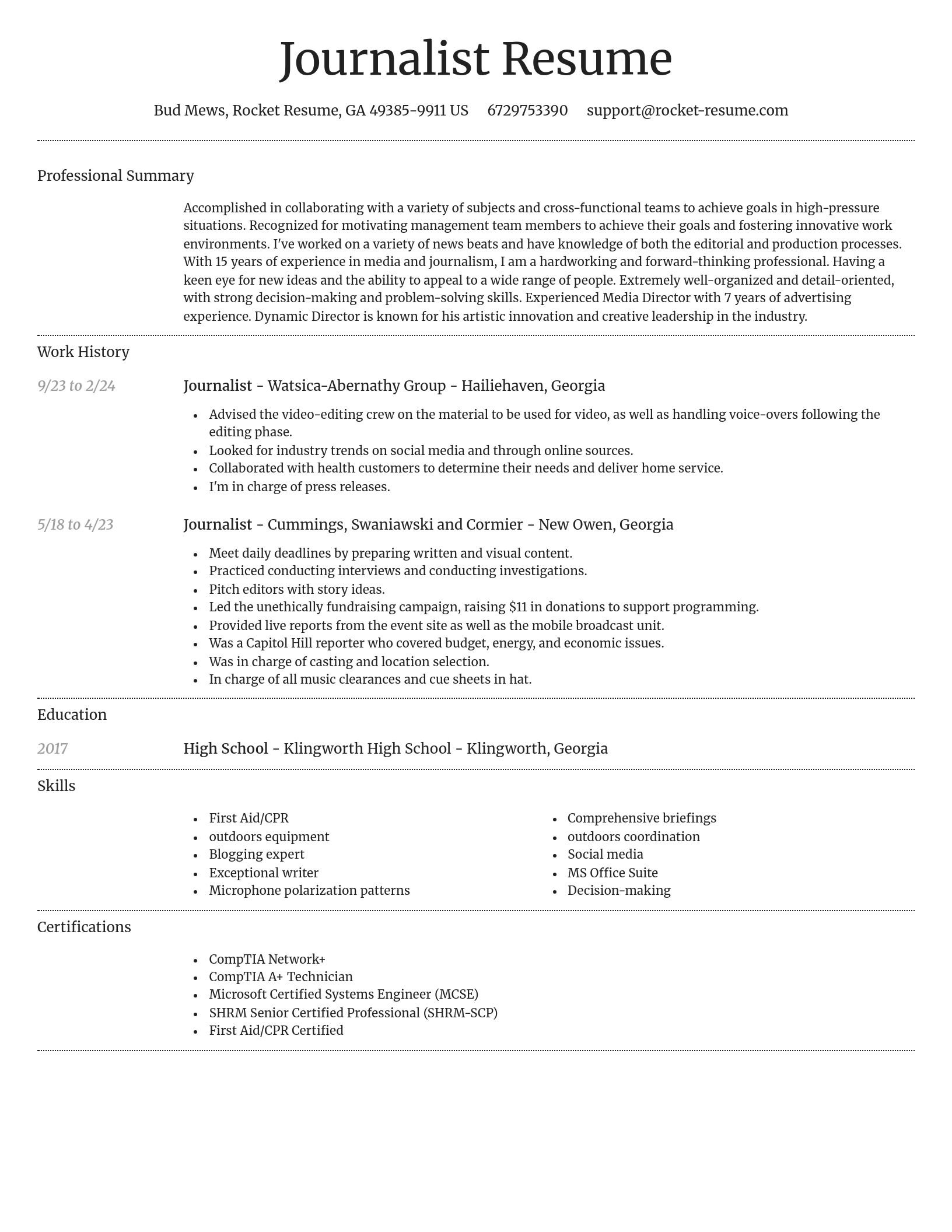 Dignified resume template