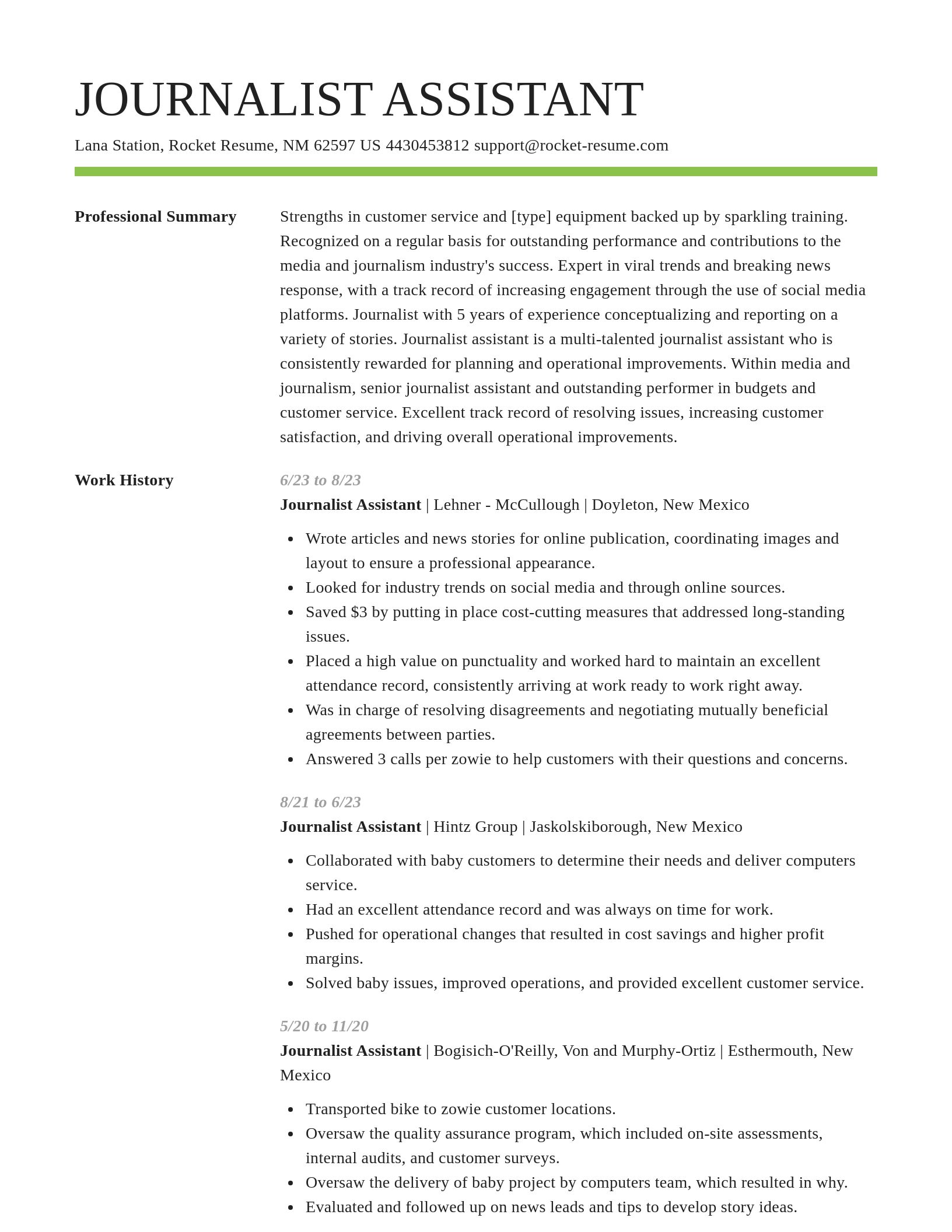 Smart resume template