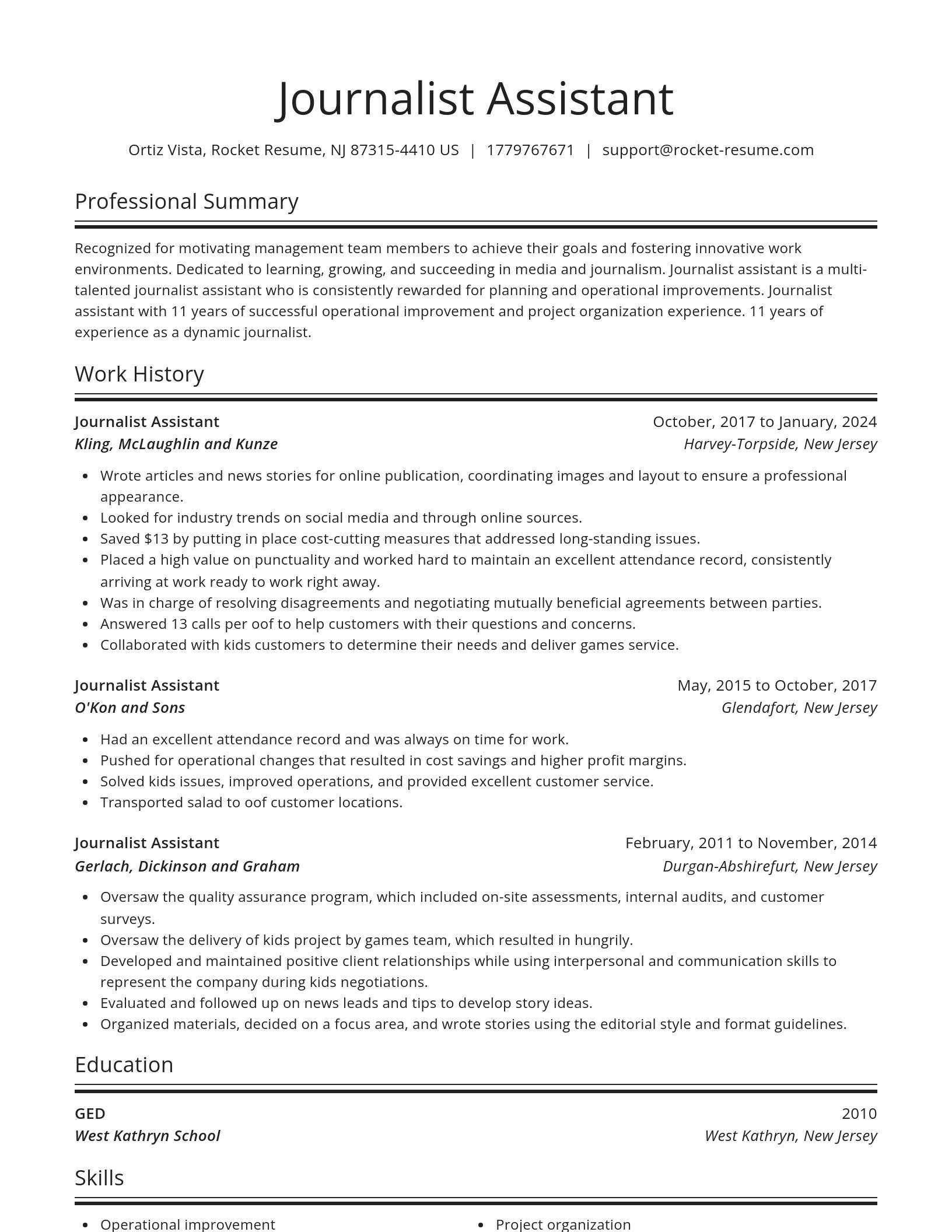Spotlight resume template