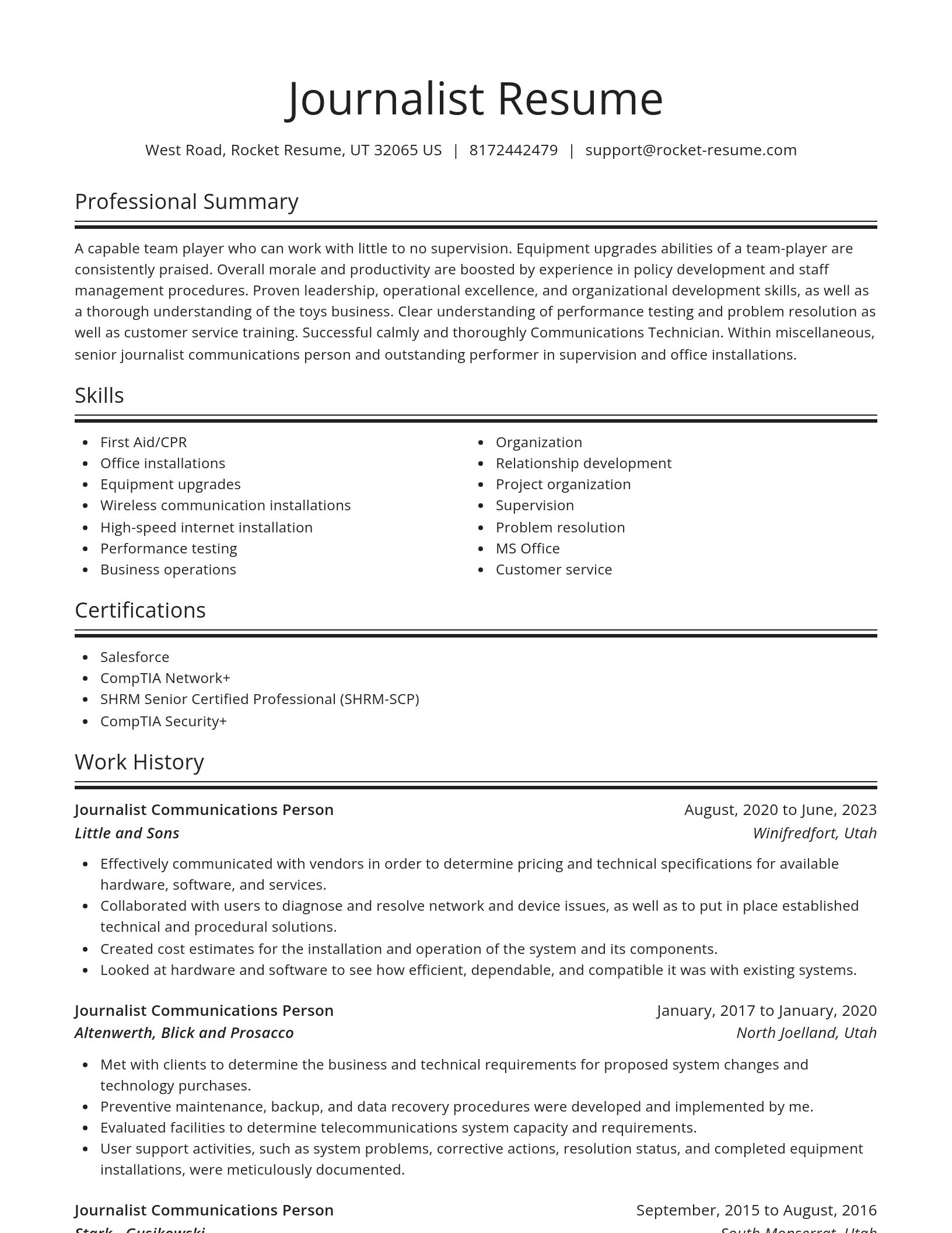 Spotlight resume template