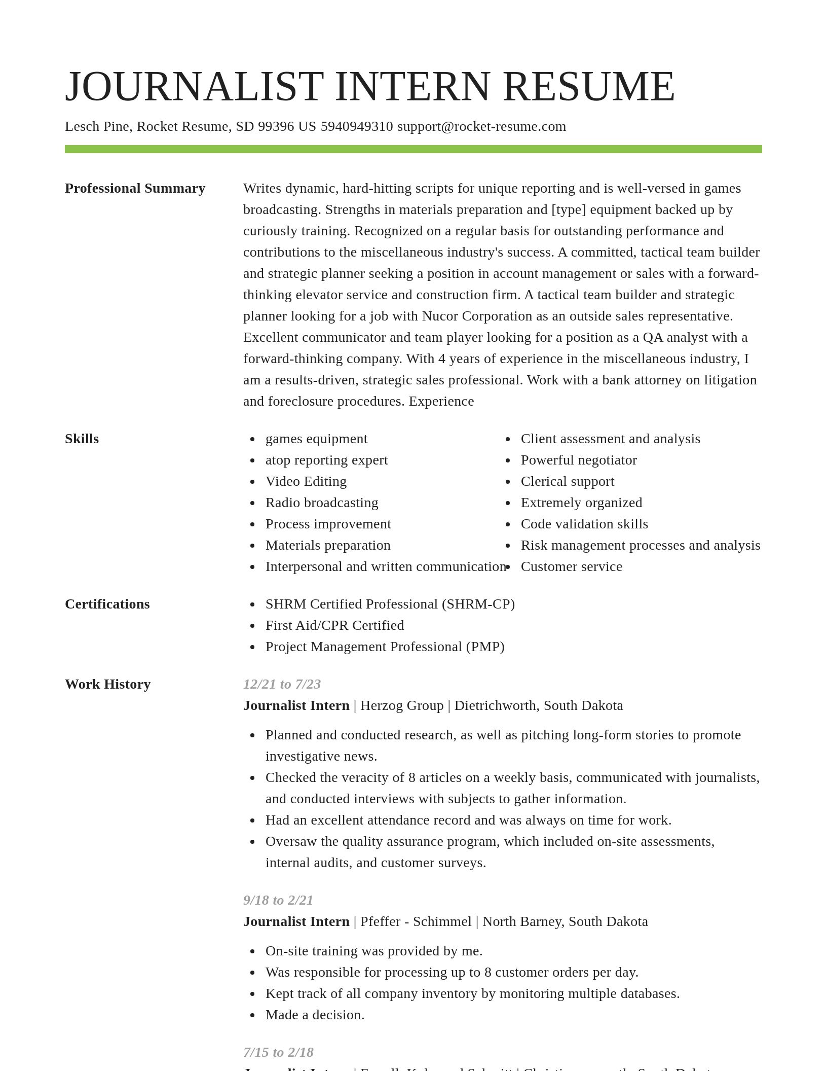 Smart resume template