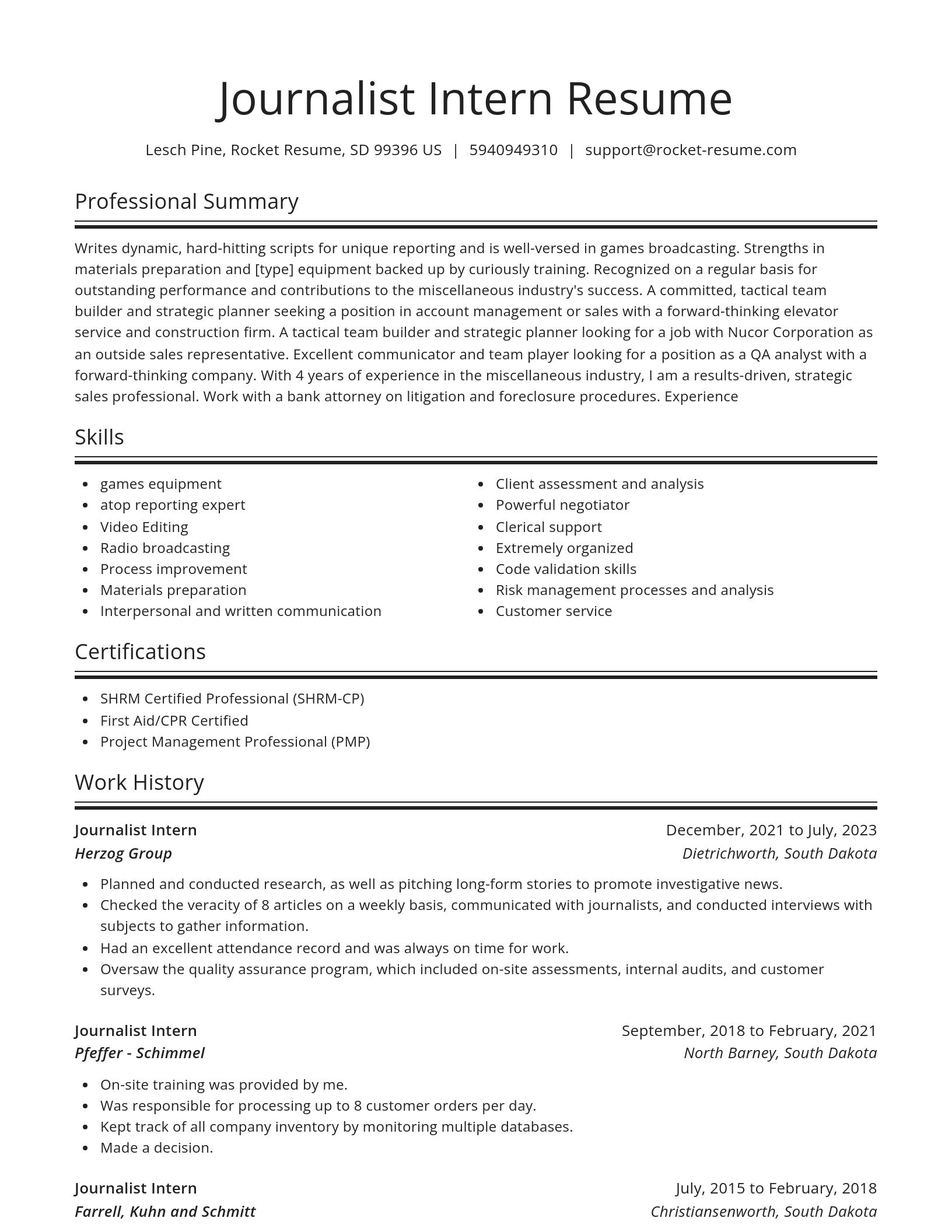 Spotlight resume template