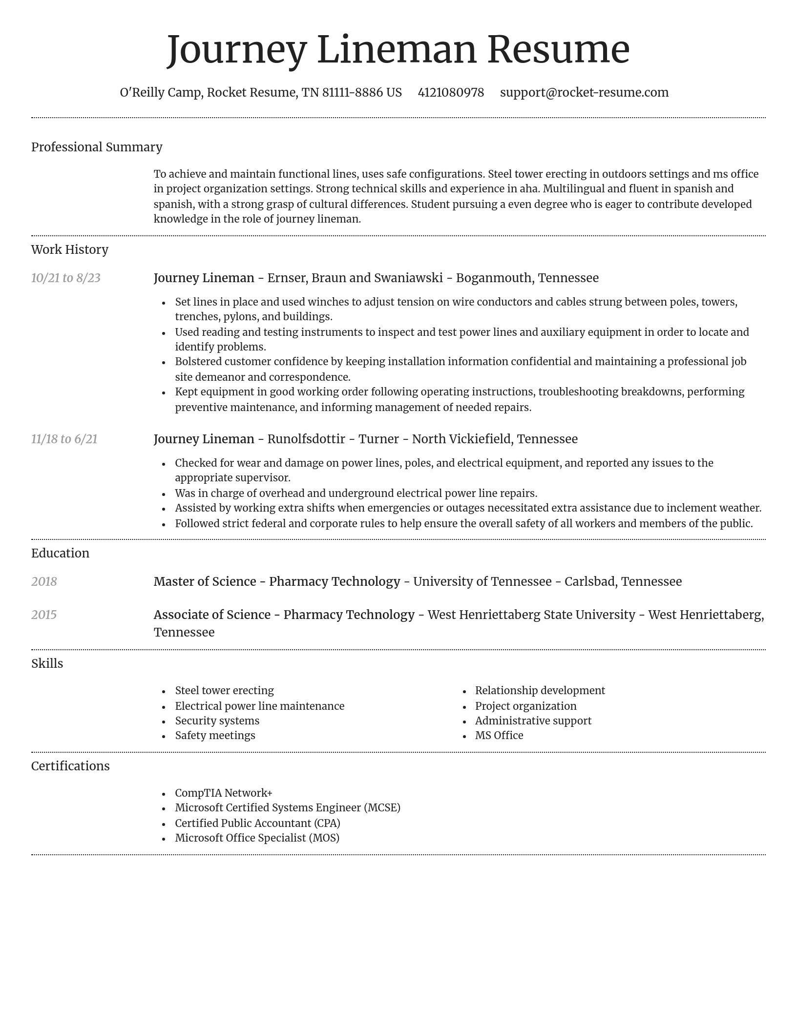 Dignified resume template
