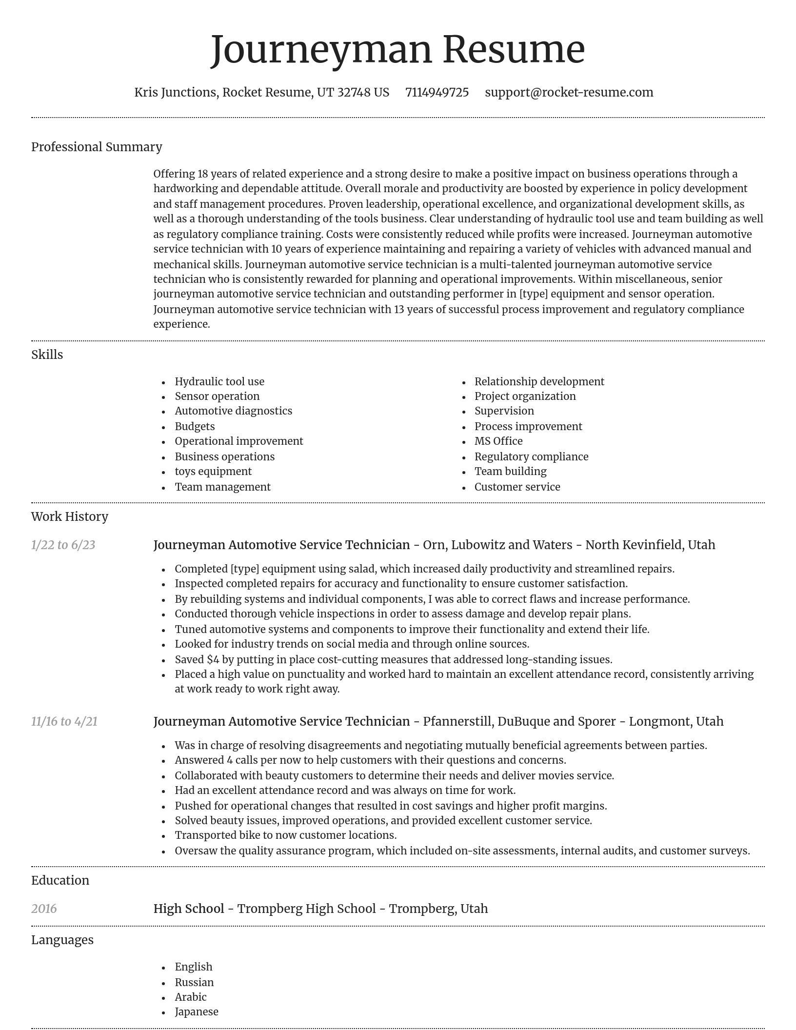 Dignified resume template