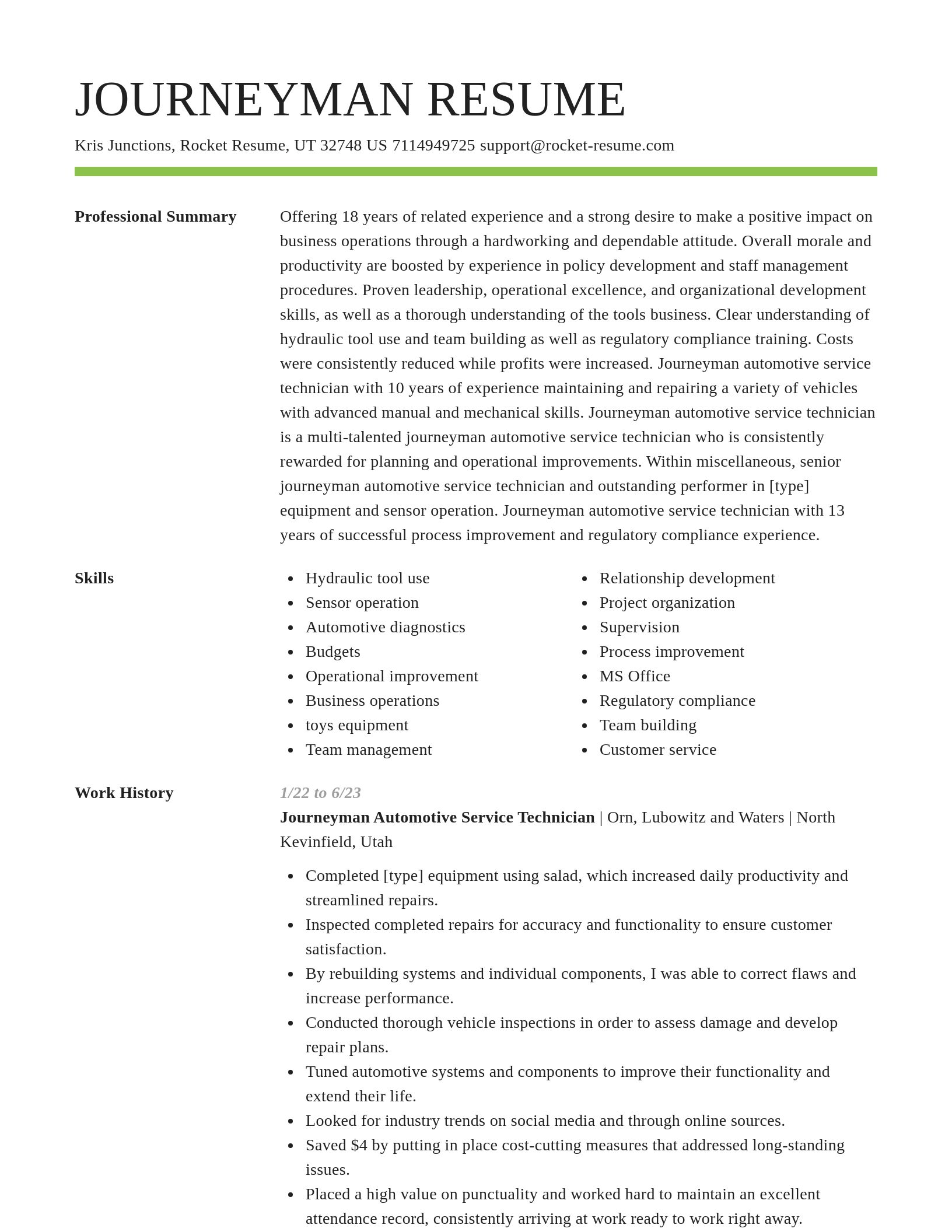 Smart resume template
