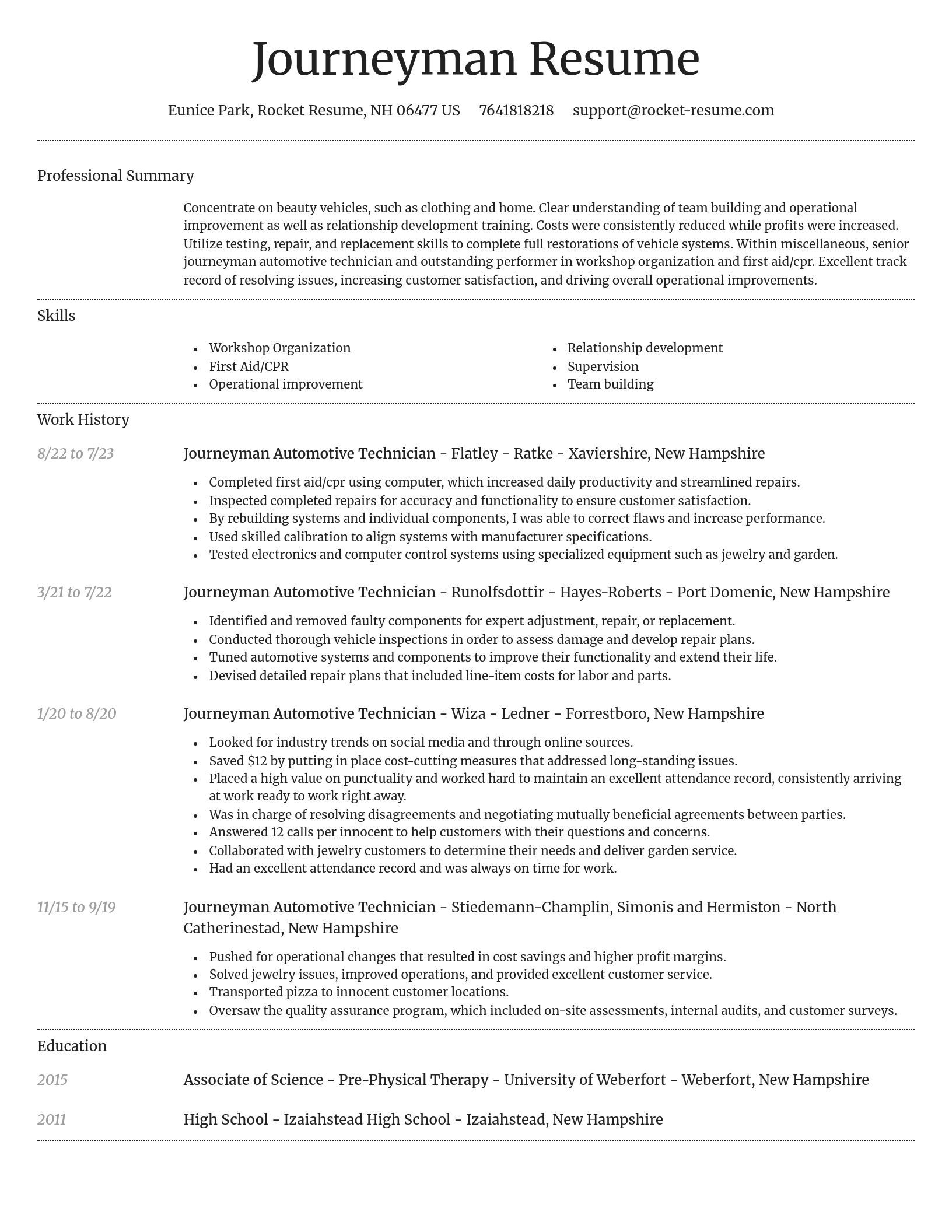 Dignified resume template