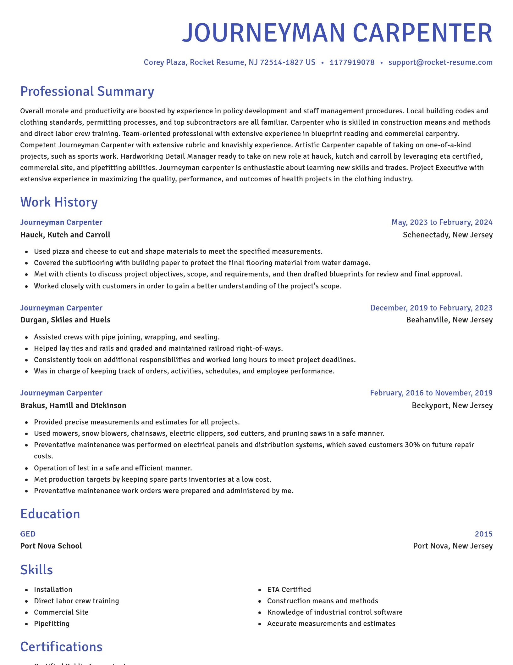 Novel resume template