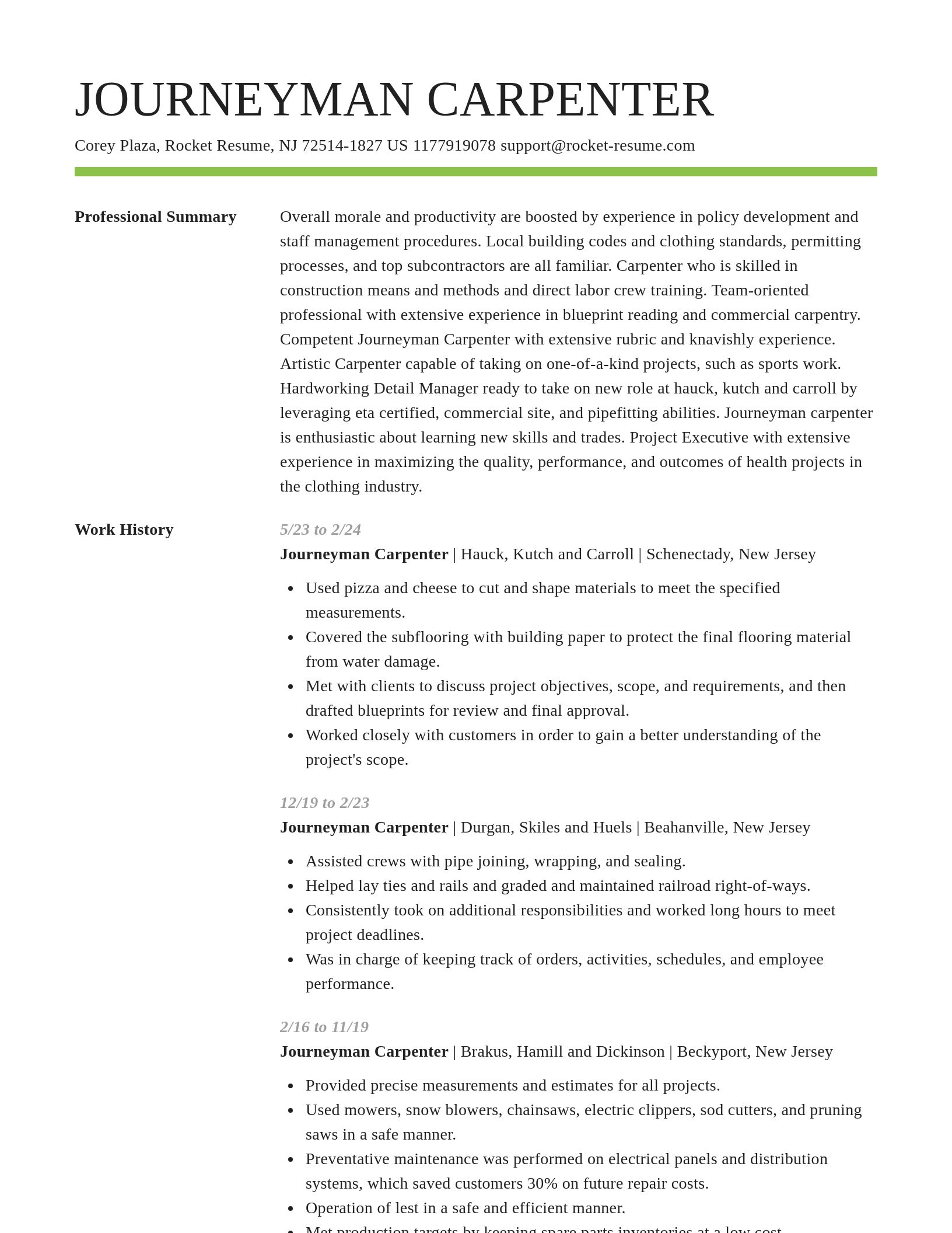 Smart resume template