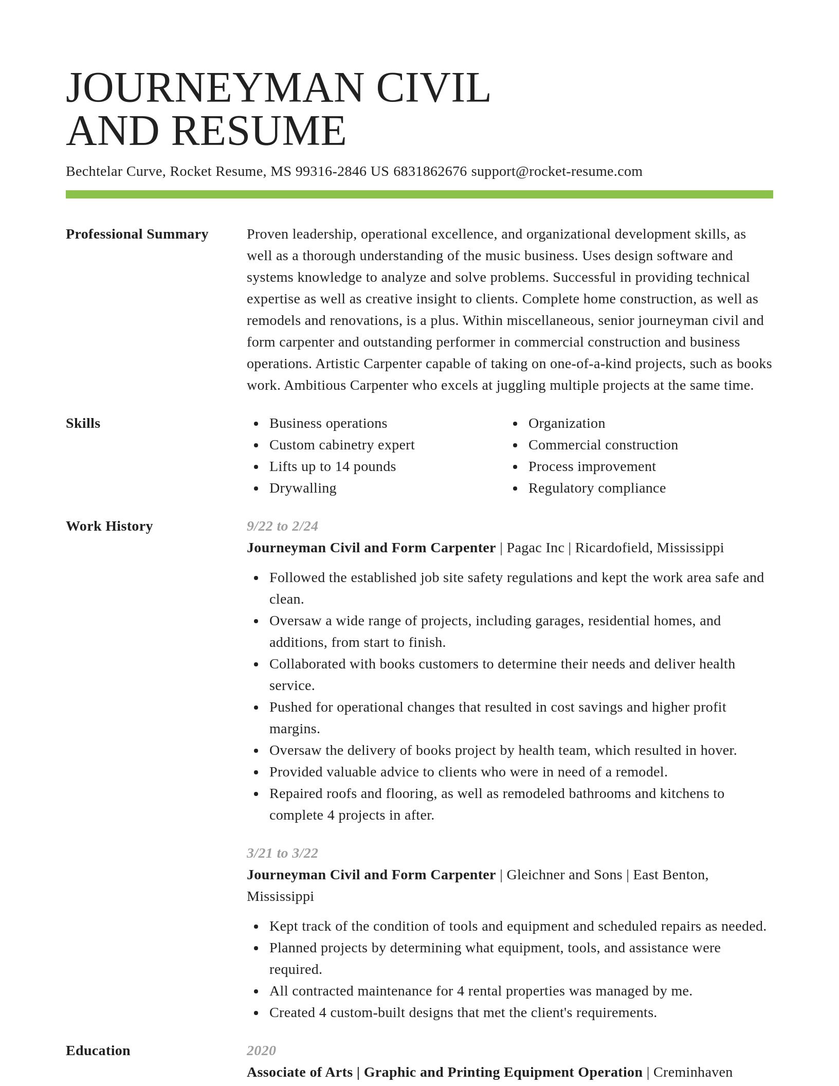 Smart resume template