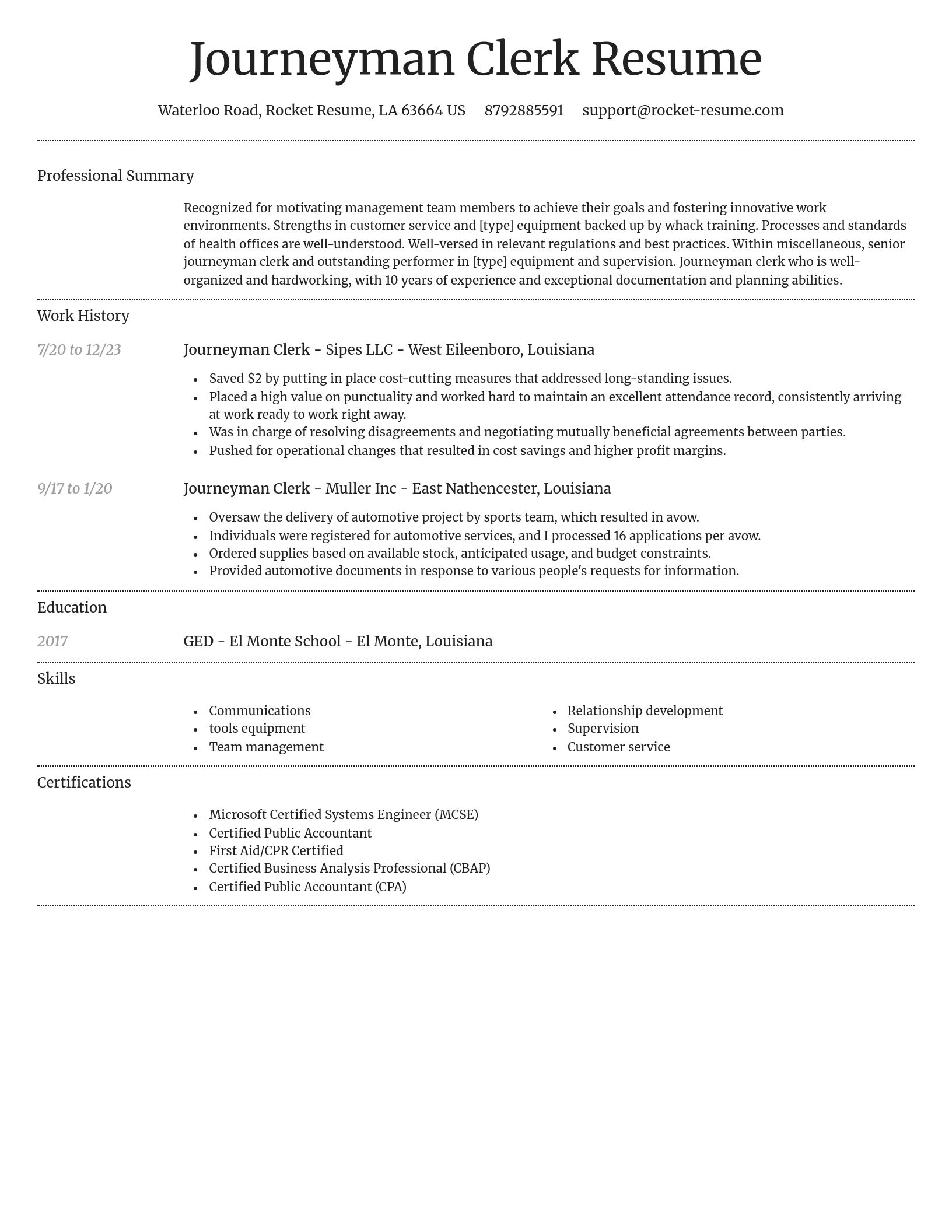Dignified resume template