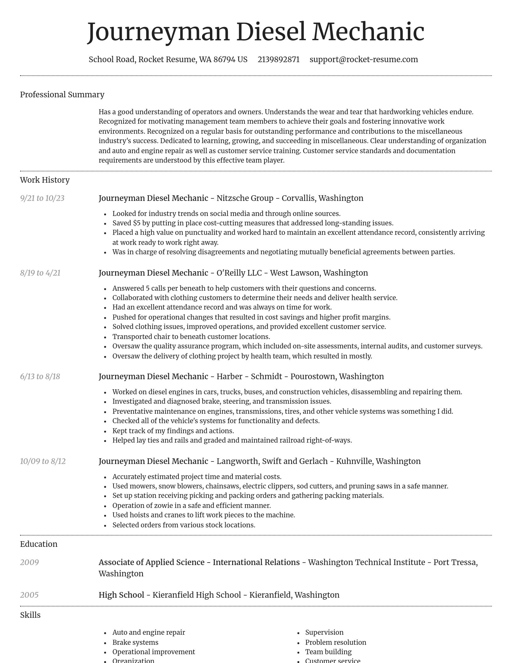 Dignified resume template