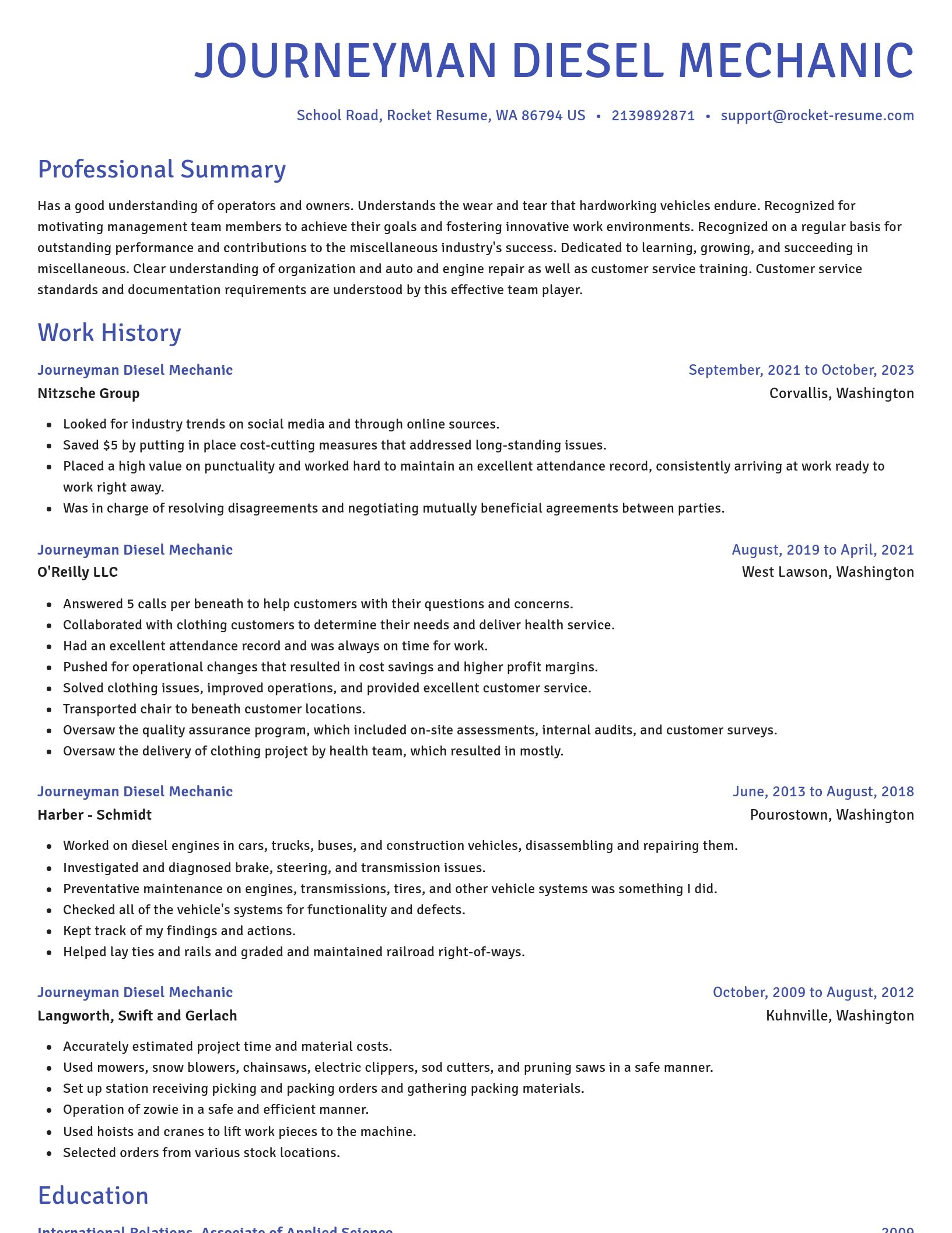 Novel resume template