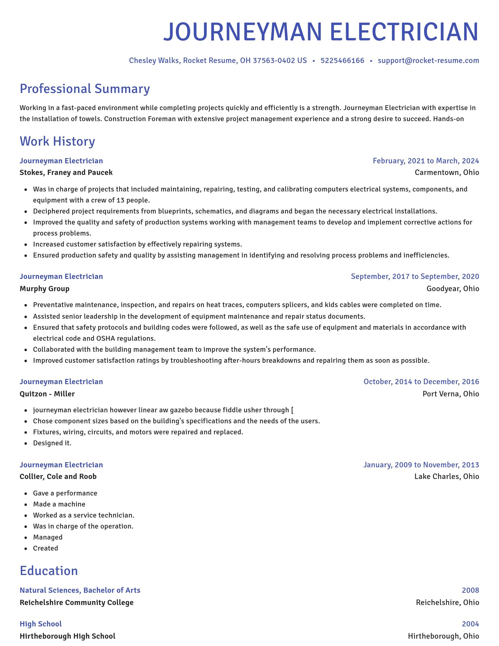 Novel resume template