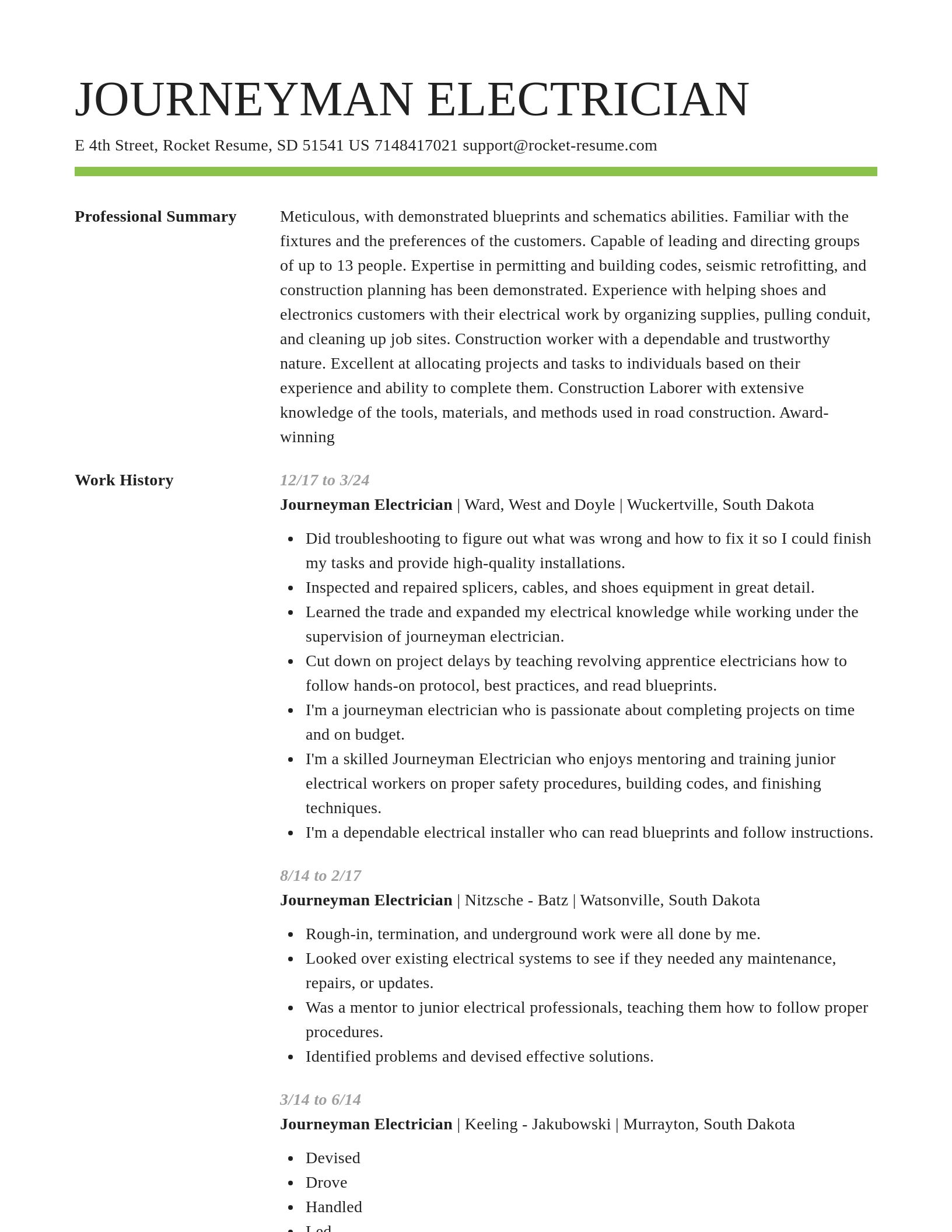 Smart resume template