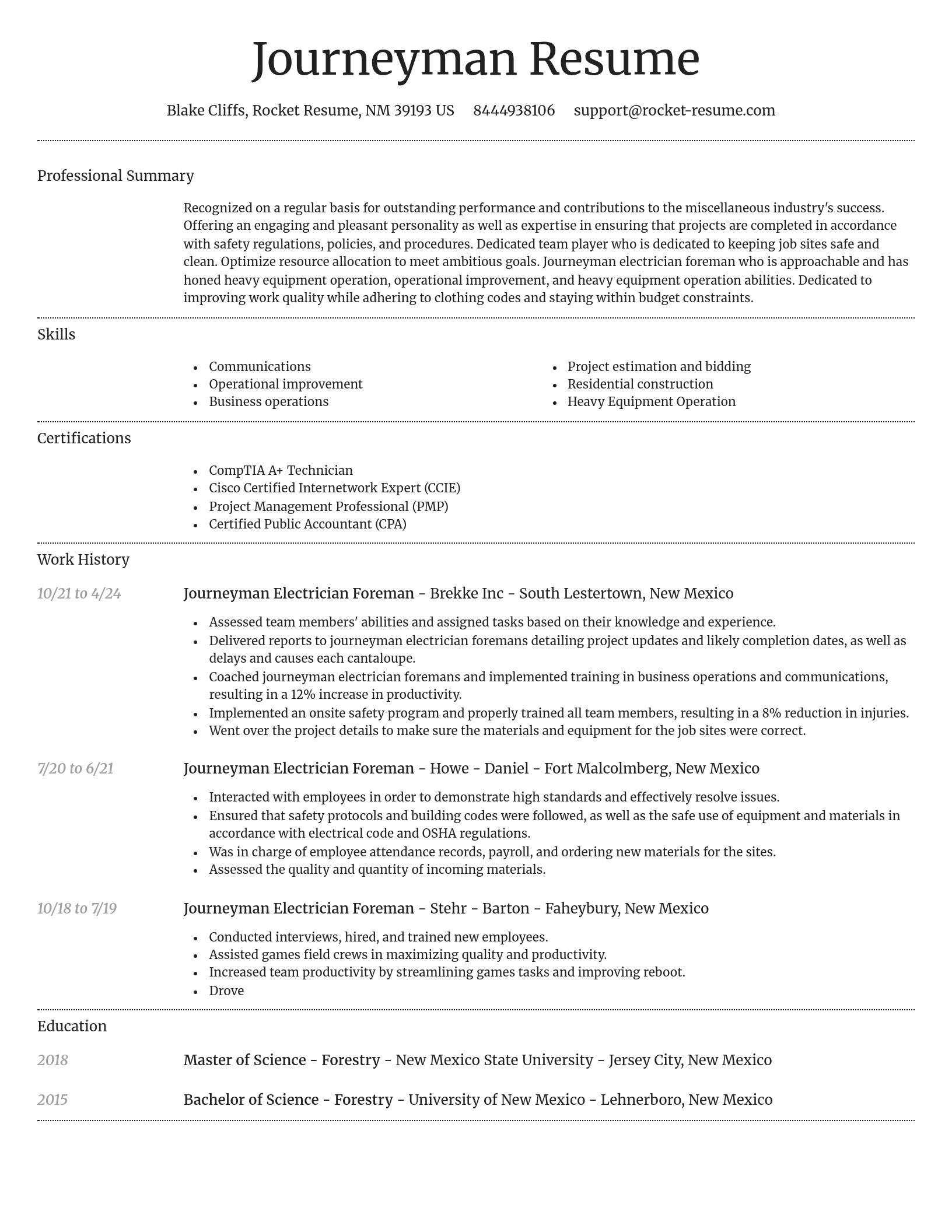 Dignified resume template