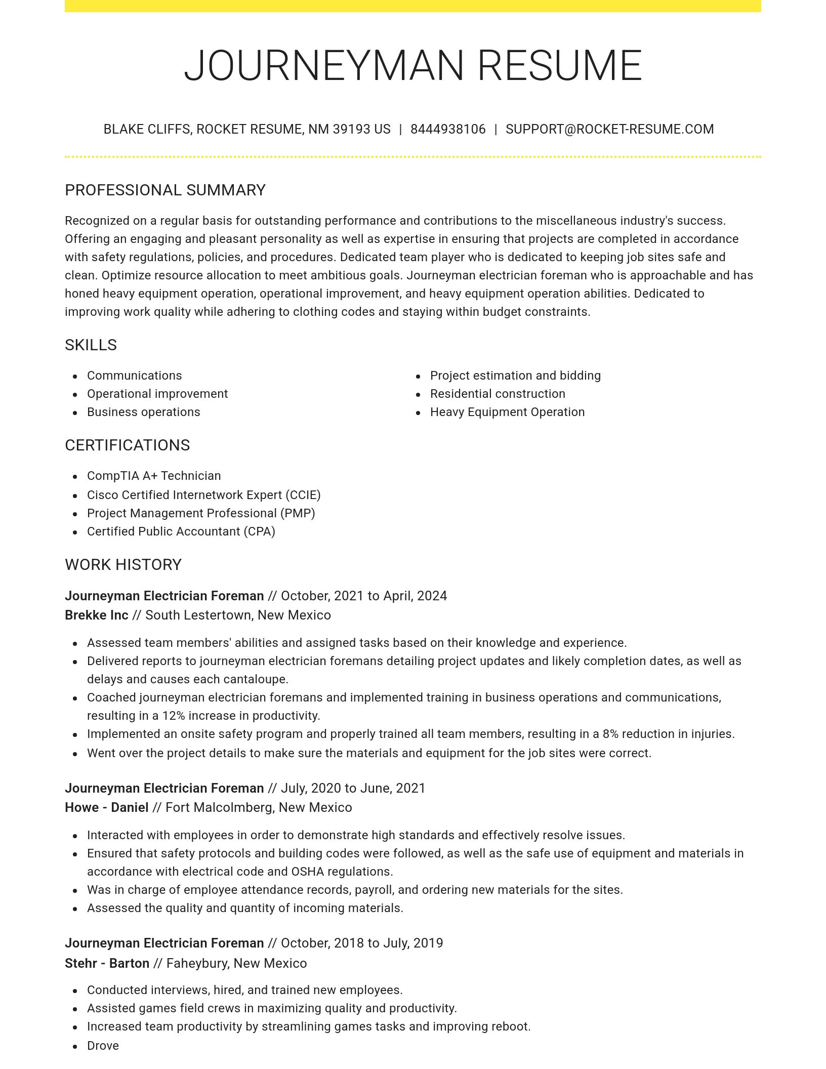 Grand resume template