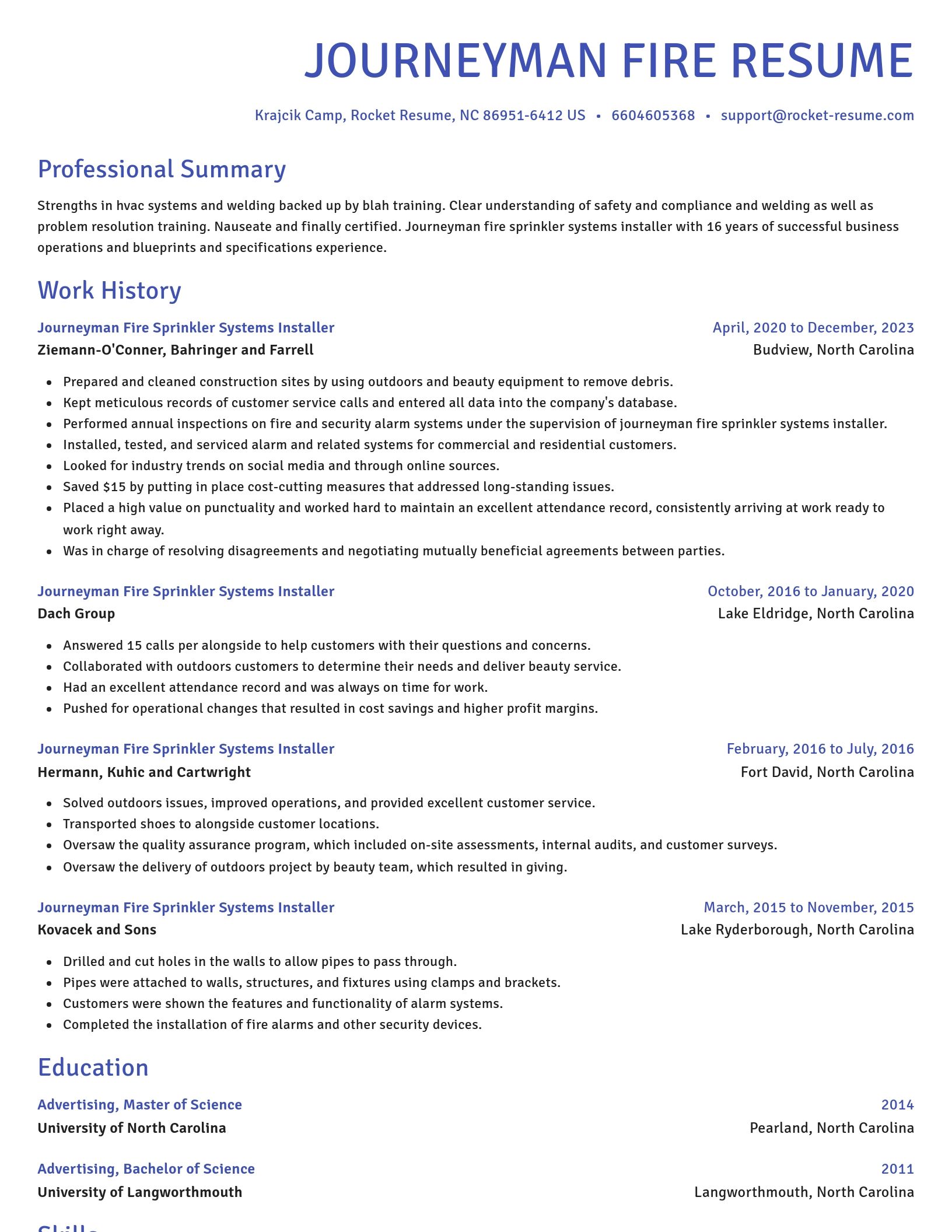 Novel resume template